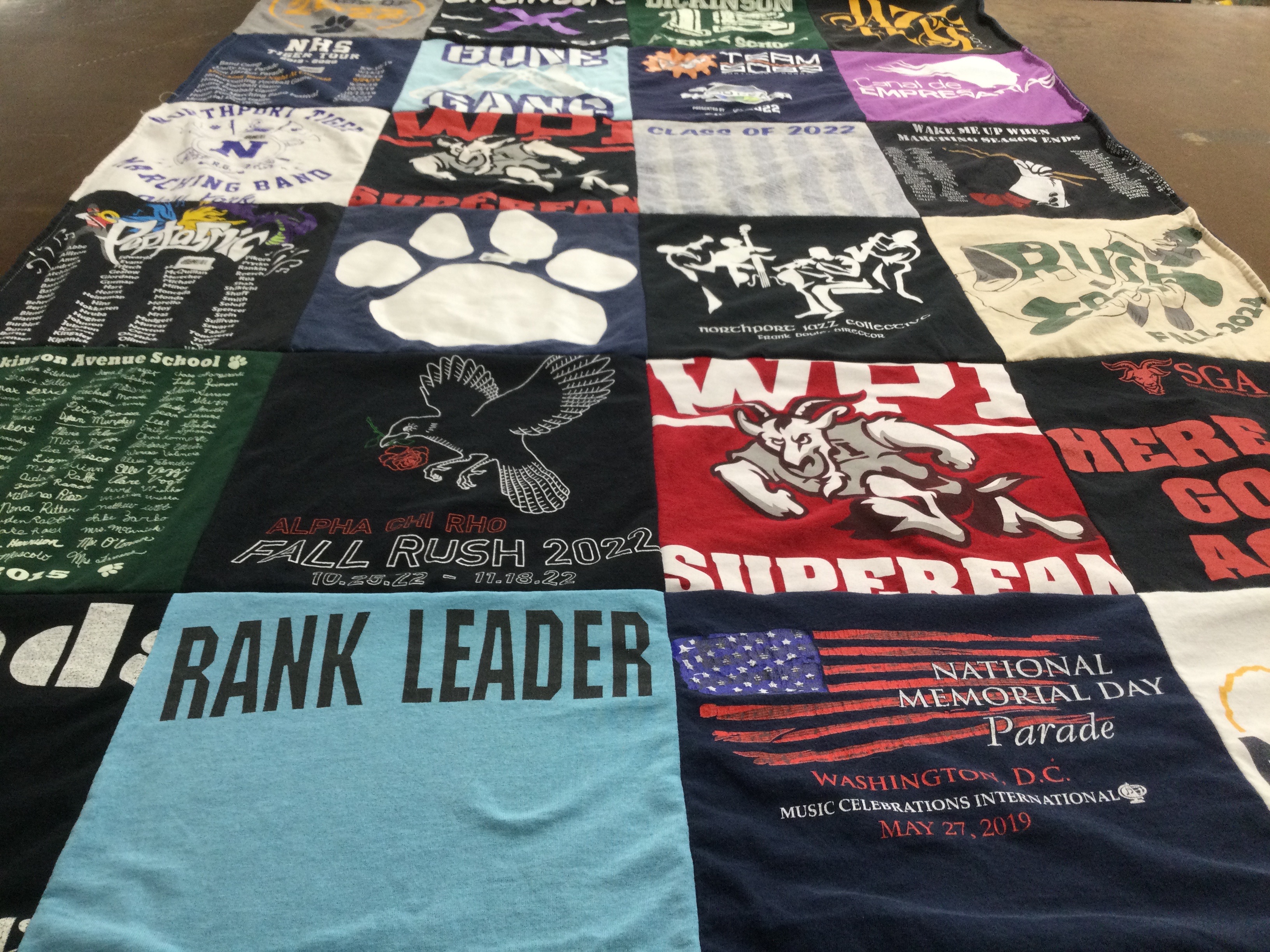 T-shirt quilt featuring worcester polytechnic institute by Maria from NY