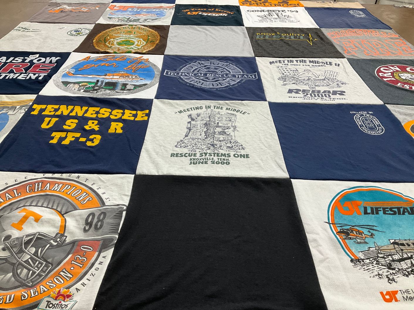 T-shirt quilt featuring university of tennessee football team by walter from TN