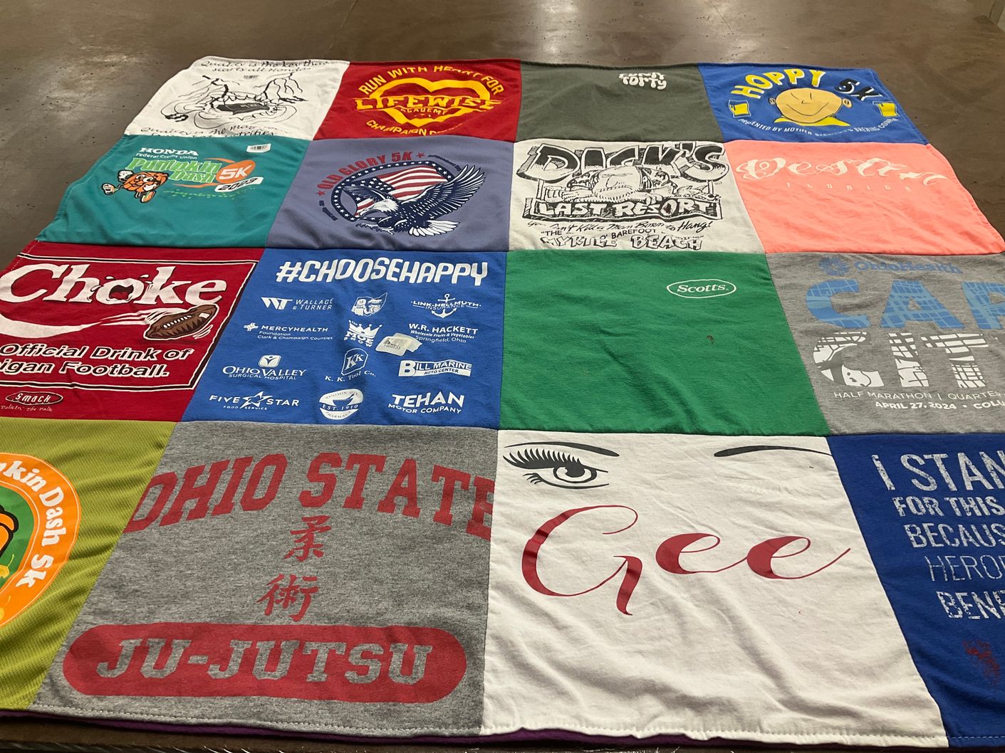 T-shirt quilt featuring ohio state ju-jutsu by Rhonda from OH