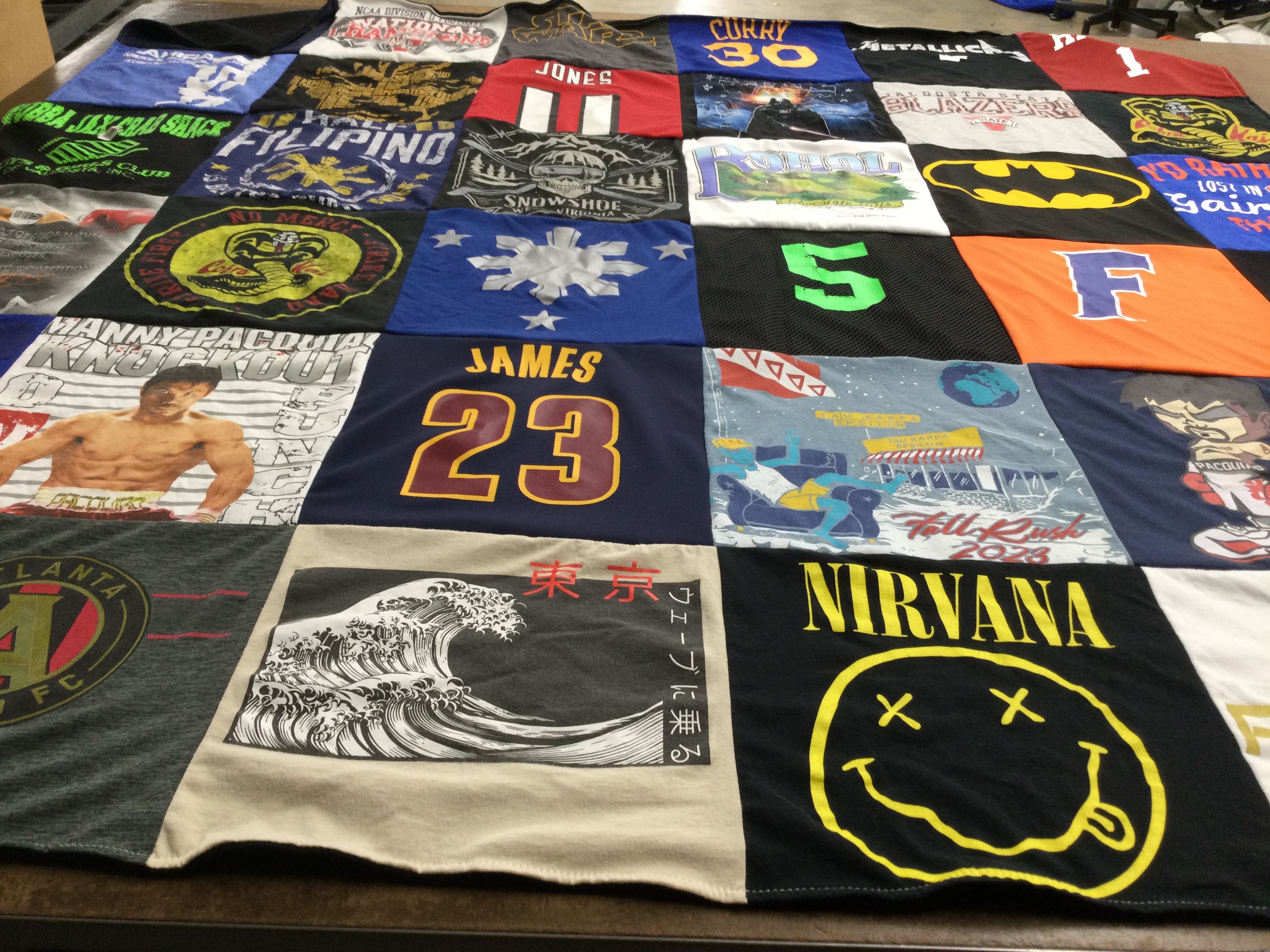 T-shirt quilt featuring atlanta united football club, cleveland cavaliers by Shannon from GA