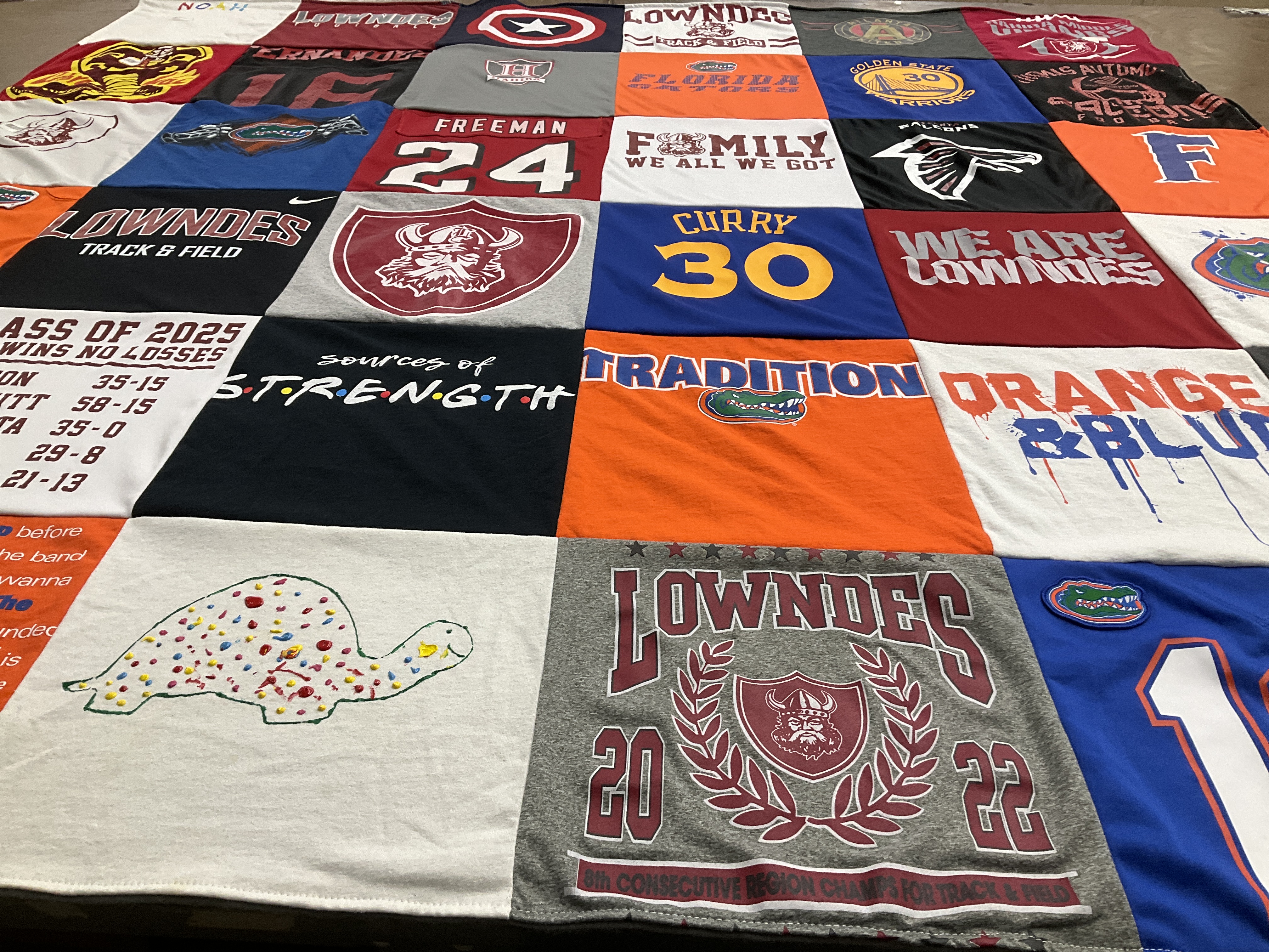 T-shirt quilt featuring lownes high school track and field, florida gators by Shannon from GA
