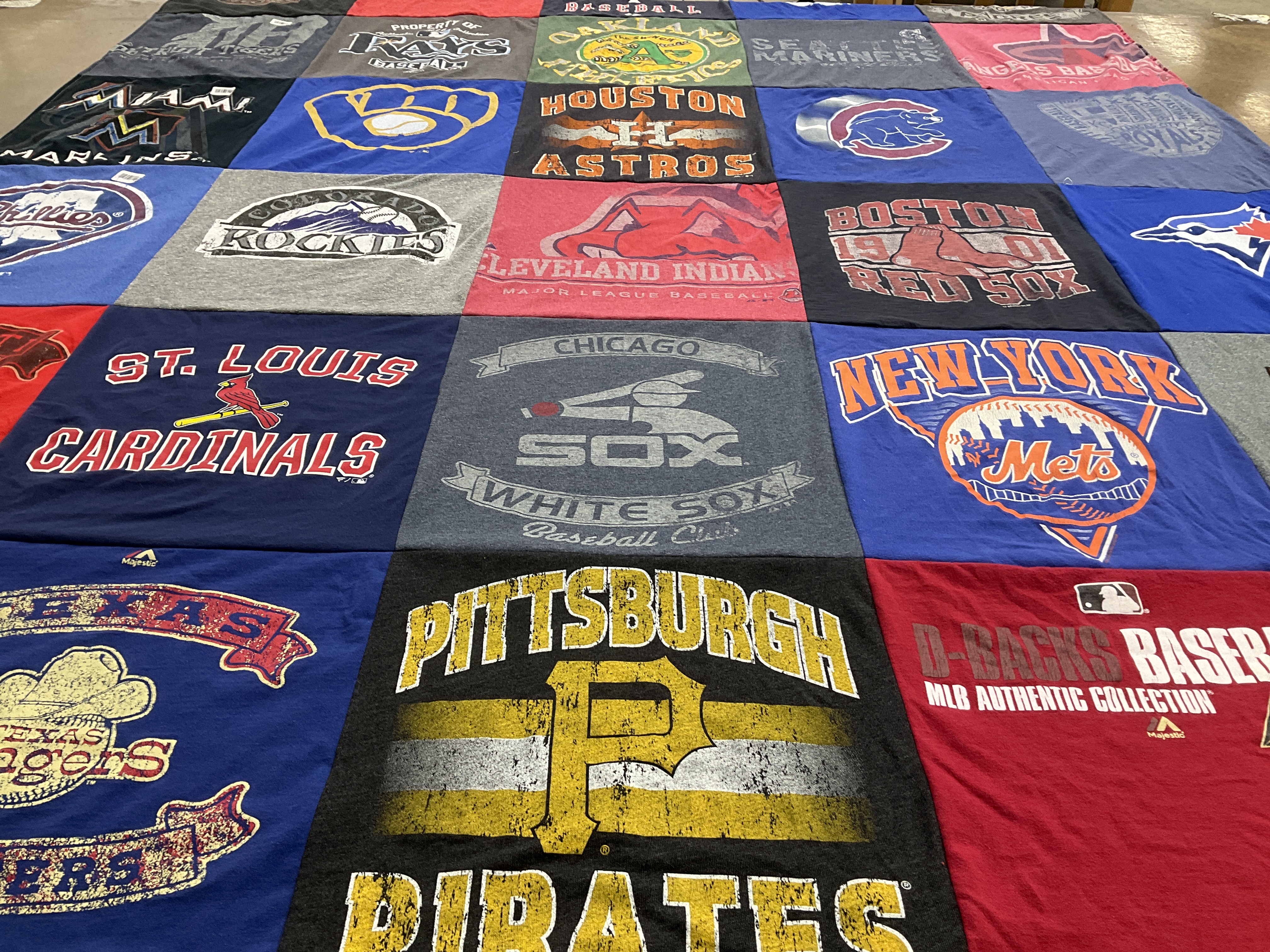 T-shirt quilt featuring st. louis cardinals, chicago white sox by Jeffrey from IL