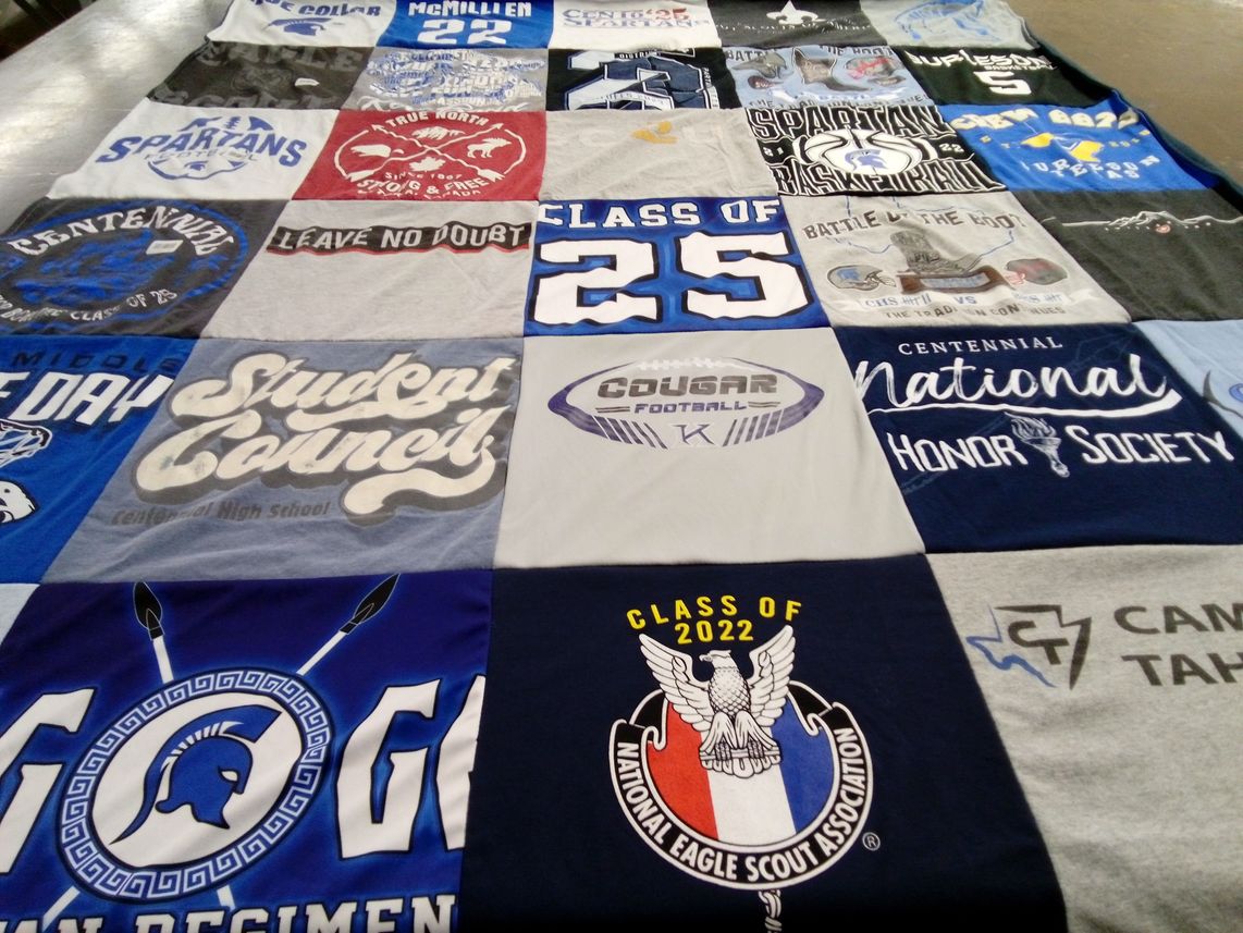 T-shirt quilt featuring cougar football by Jade from TX