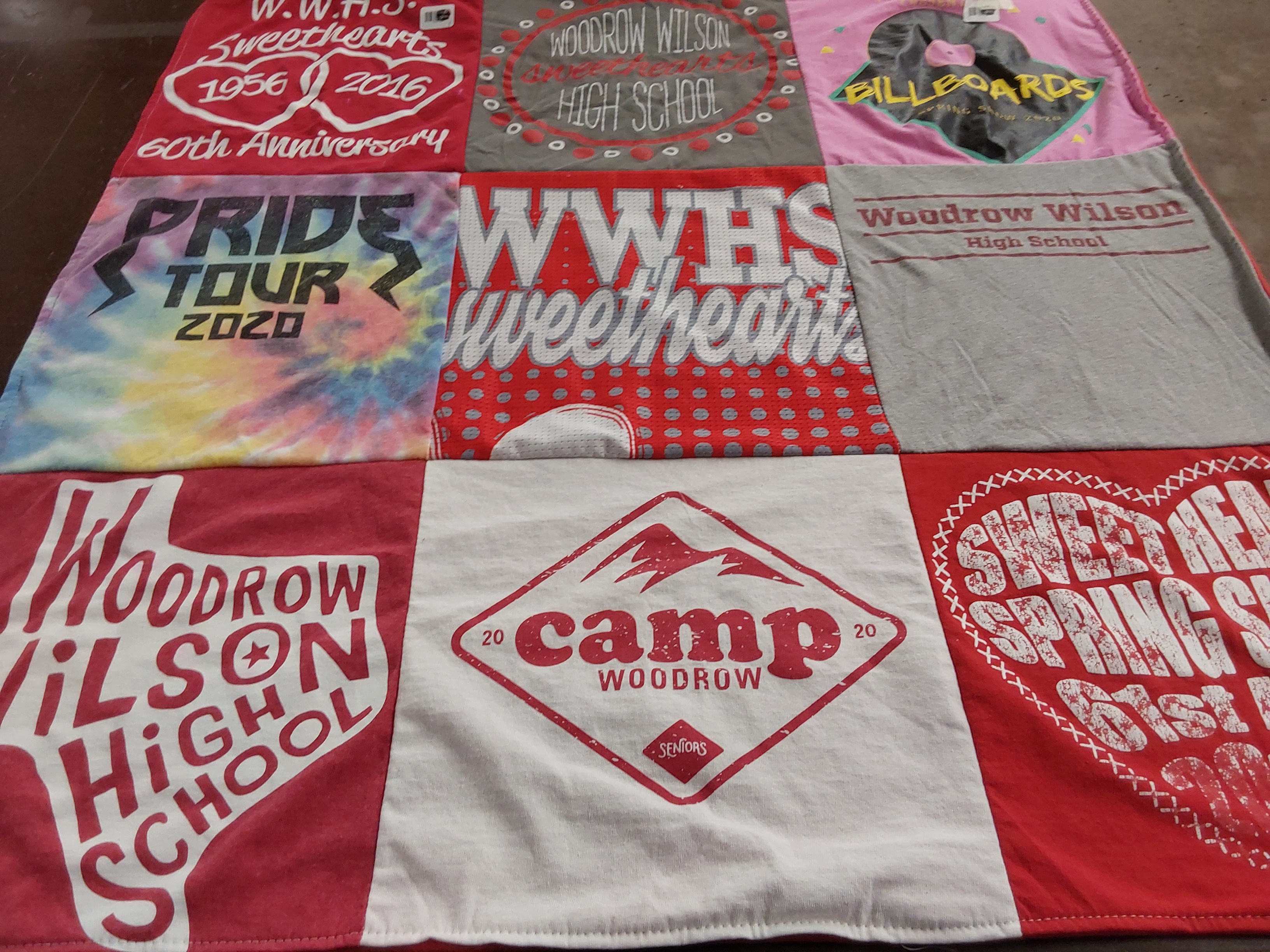 T-shirt quilt from woodrow wilson high school by Margie from TX