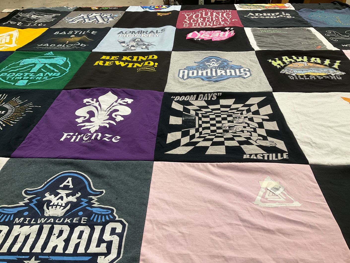 T-shirt quilt featuring milwaukee admirals by Aaron from WI