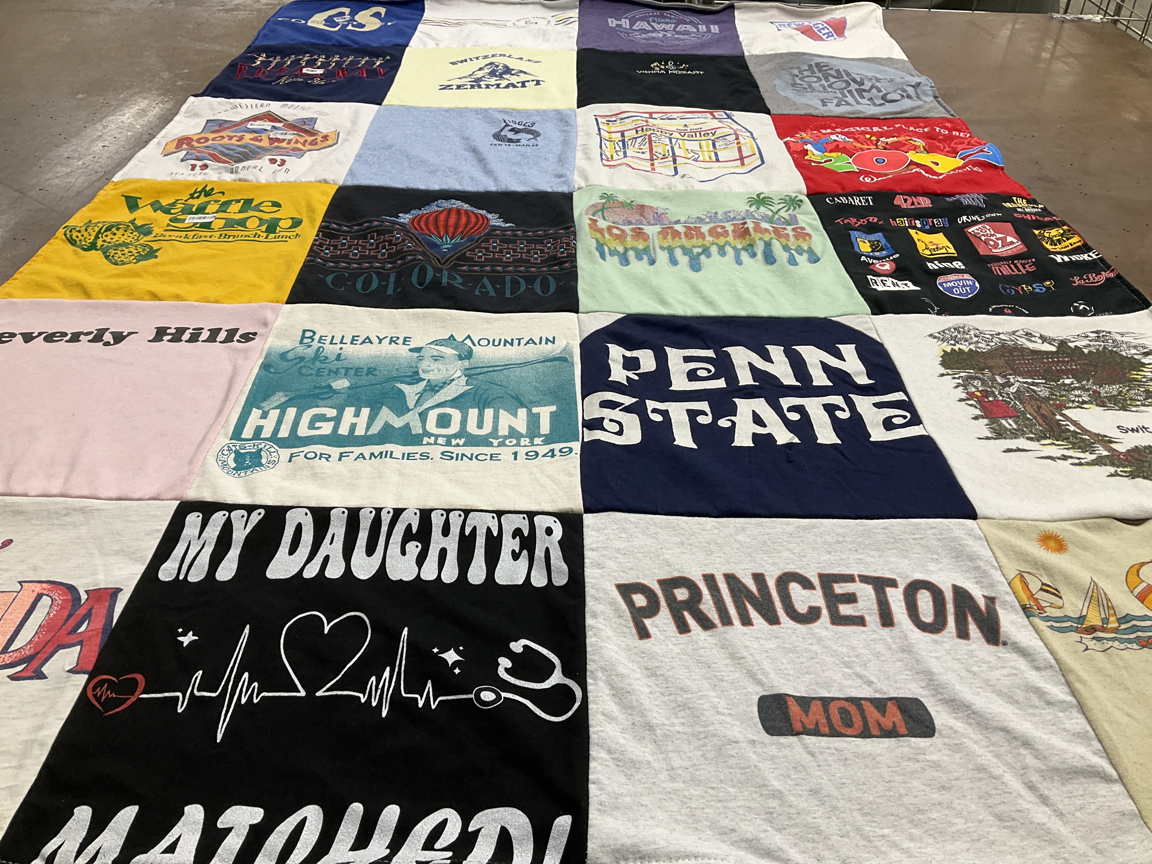 T-shirt quilt from penn state university, princeton university by Pat from PA