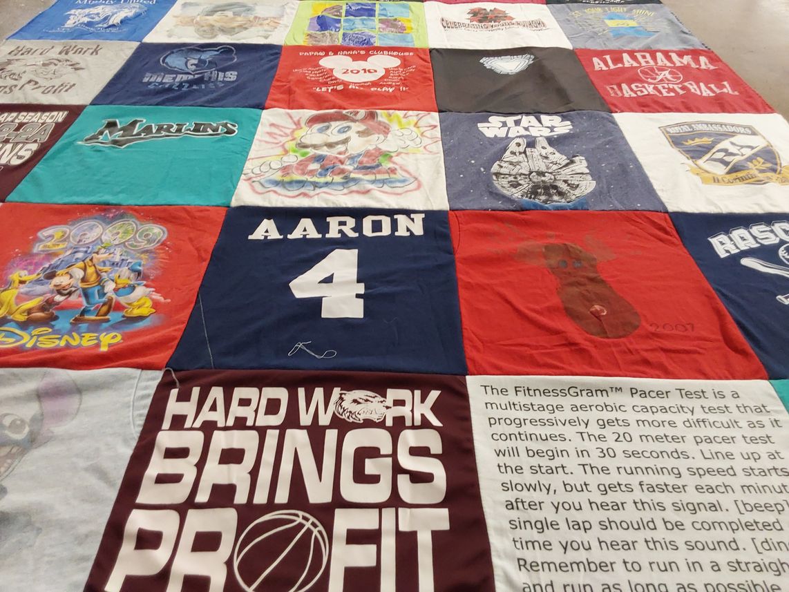 T-shirt quilt featuring alabama basketball, marlins by Andrea from MS