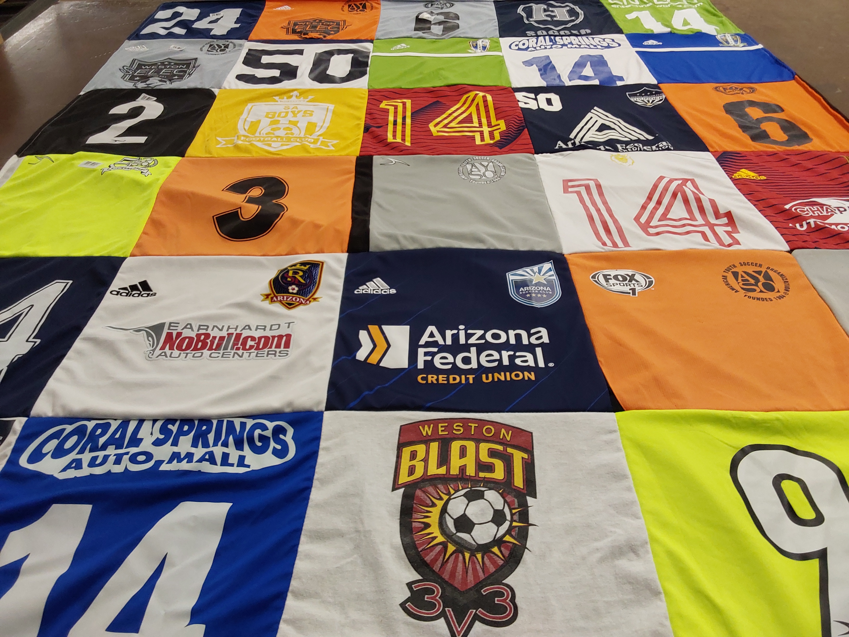 T-shirt quilt featuring weston blast, boys fc by Alicia from AZ