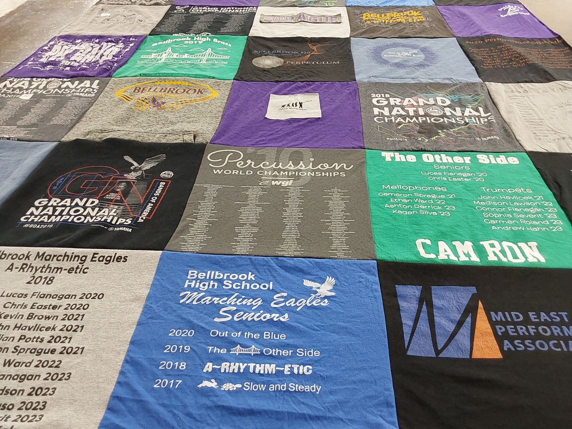 T-shirt quilt from bellbrook high school by Amy from OH