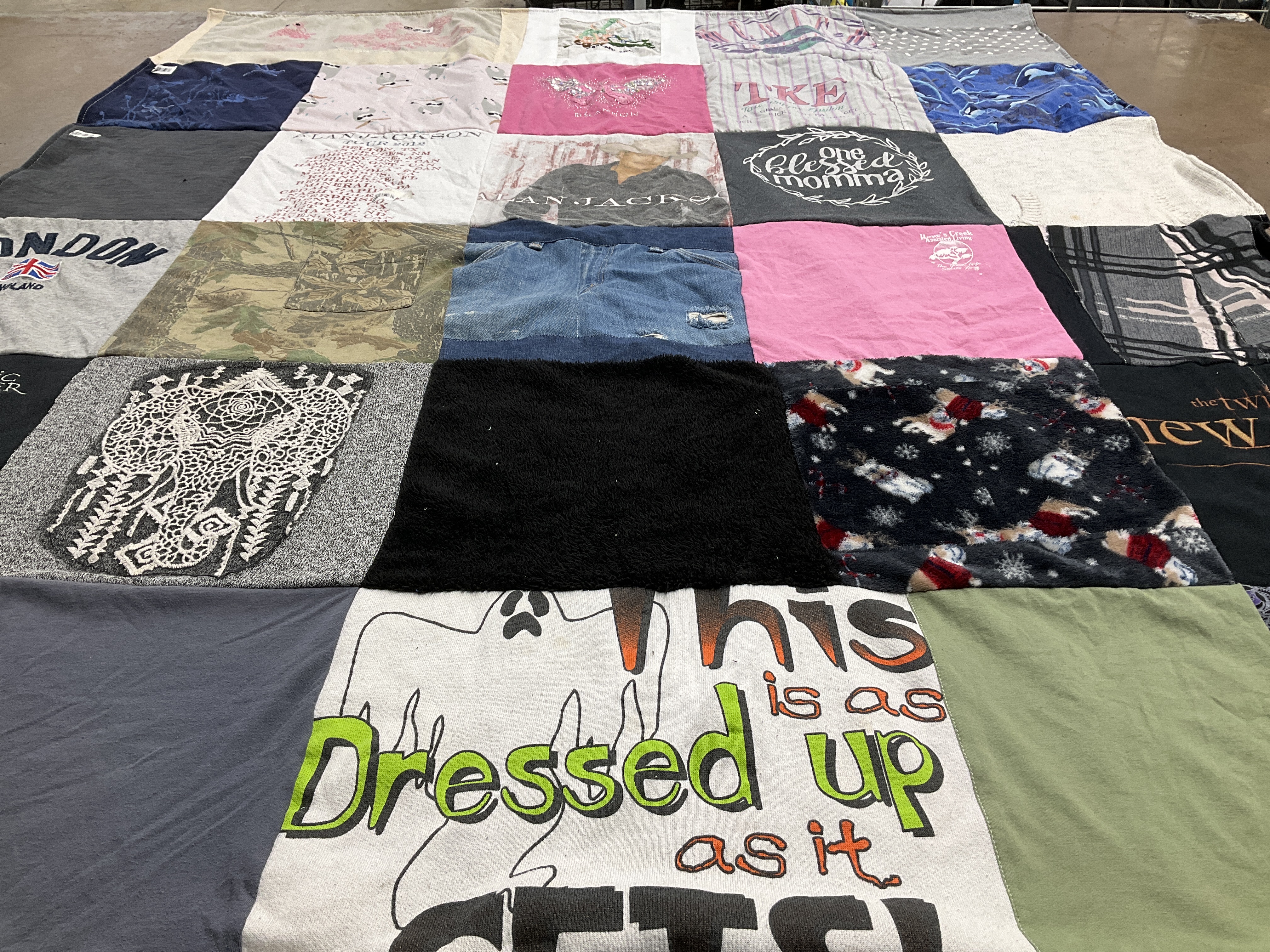 T-shirt quilt with safety, animals themes by Regina from AR