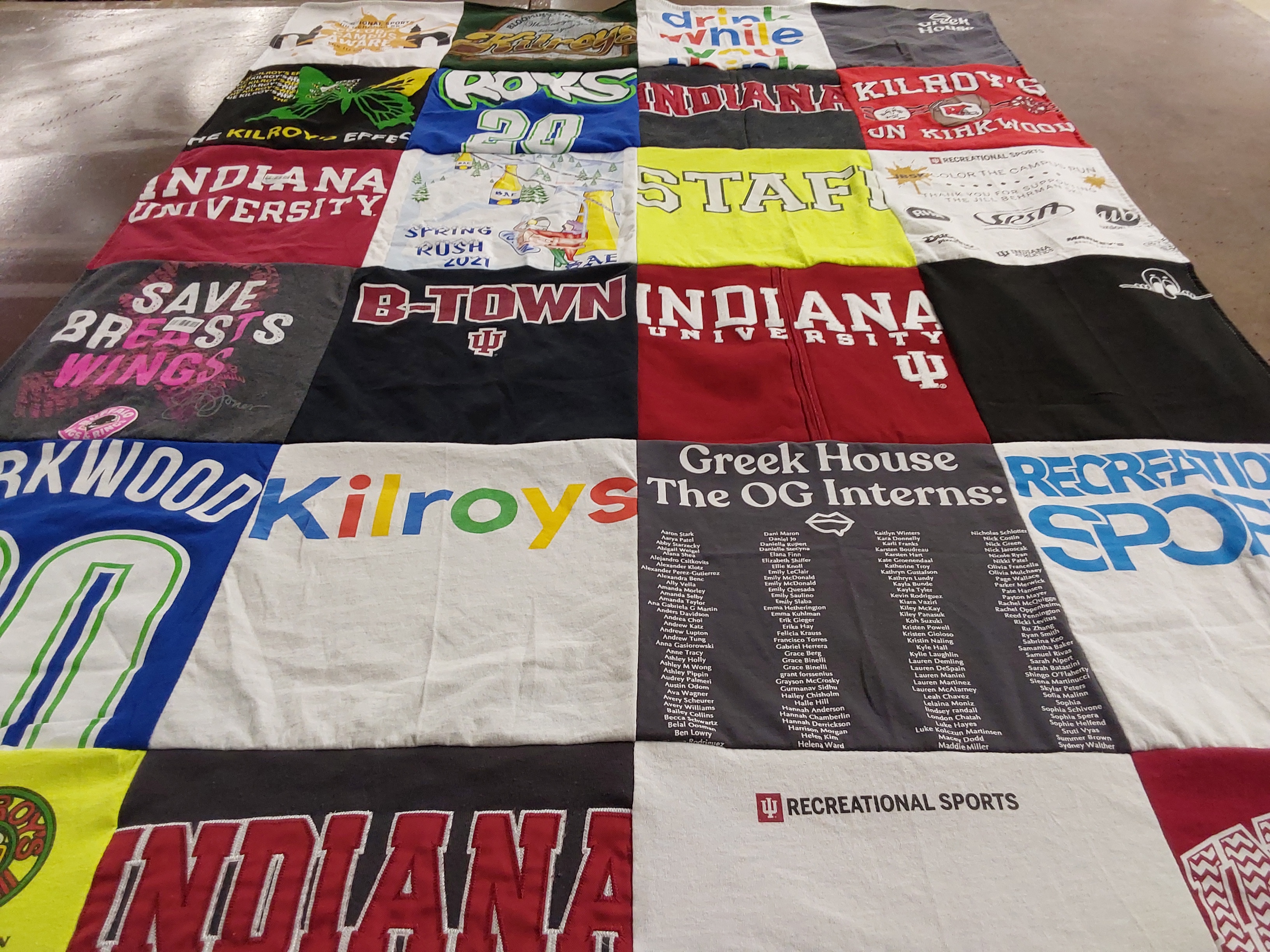 T-shirt quilt from indiana university by Kimberly from IN