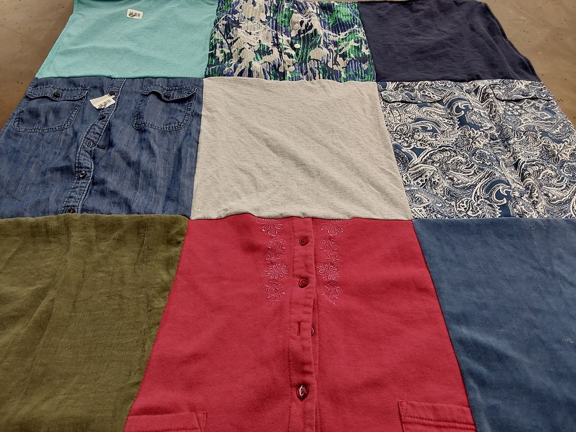 T-shirt quilt with fashion, crafting themes by Emily from AL