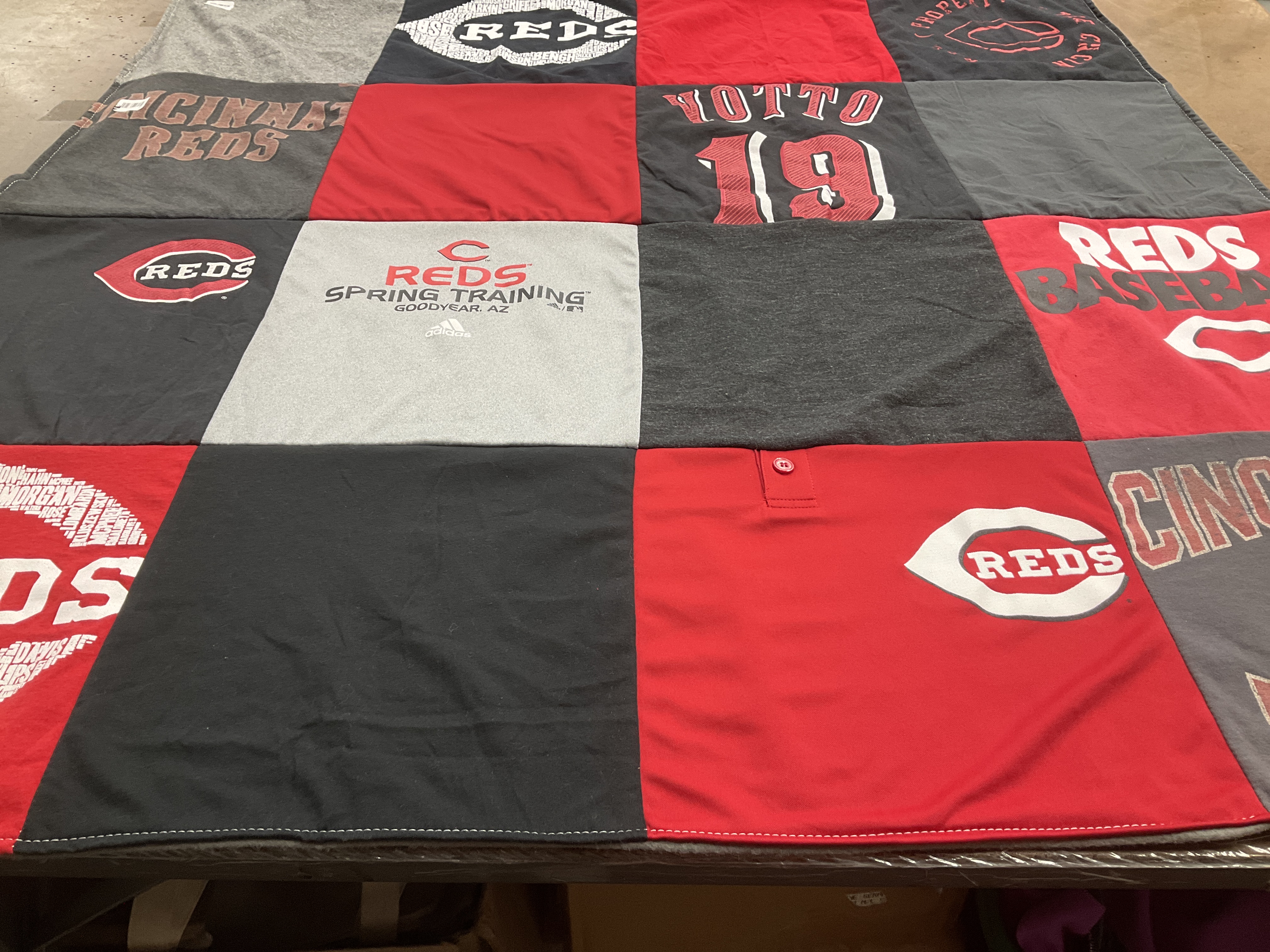 T-shirt quilt featuring cincinnati reds by Kimberly from IN