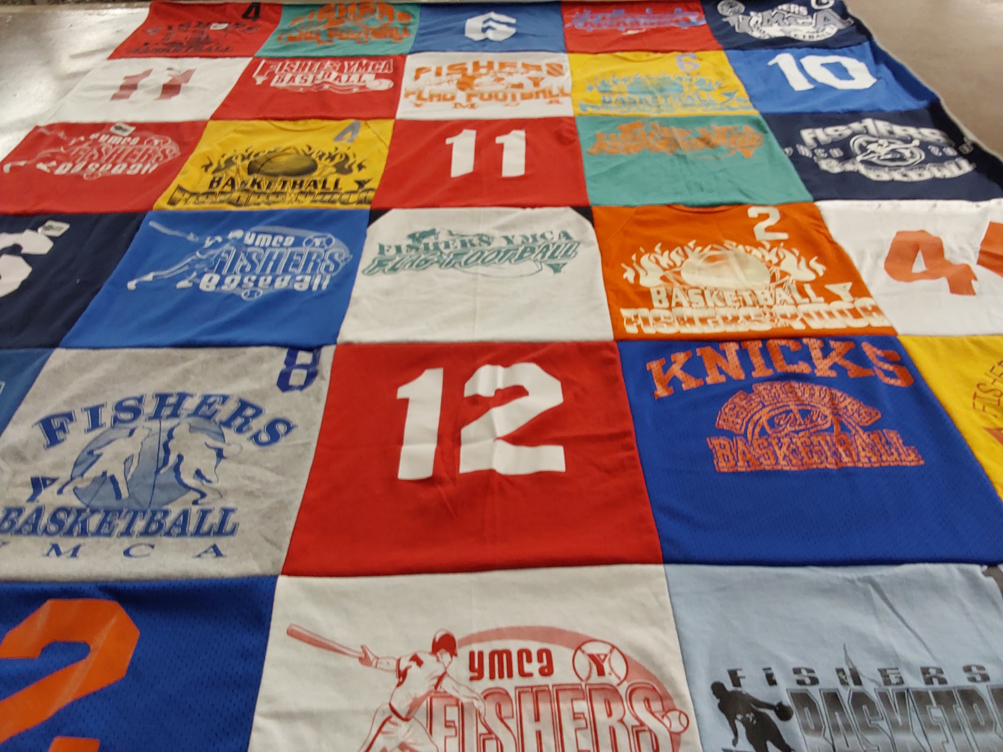 T-shirt quilt featuring fishers basketball, knicks basketball by Kimberly from IN