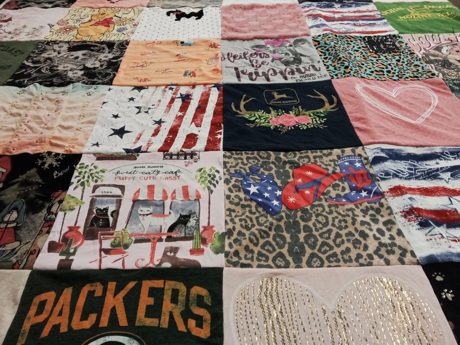 T-shirt quilt featuring green bay packers by Staci from CA