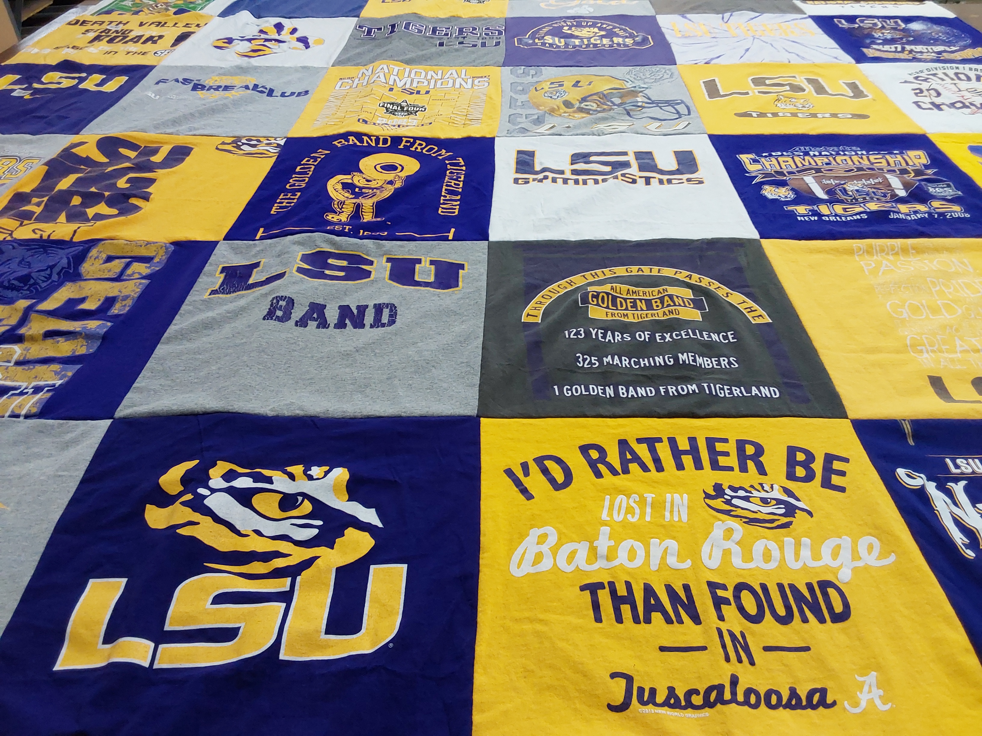 T-shirt quilt featuring lsu tigers by Jacie from TX