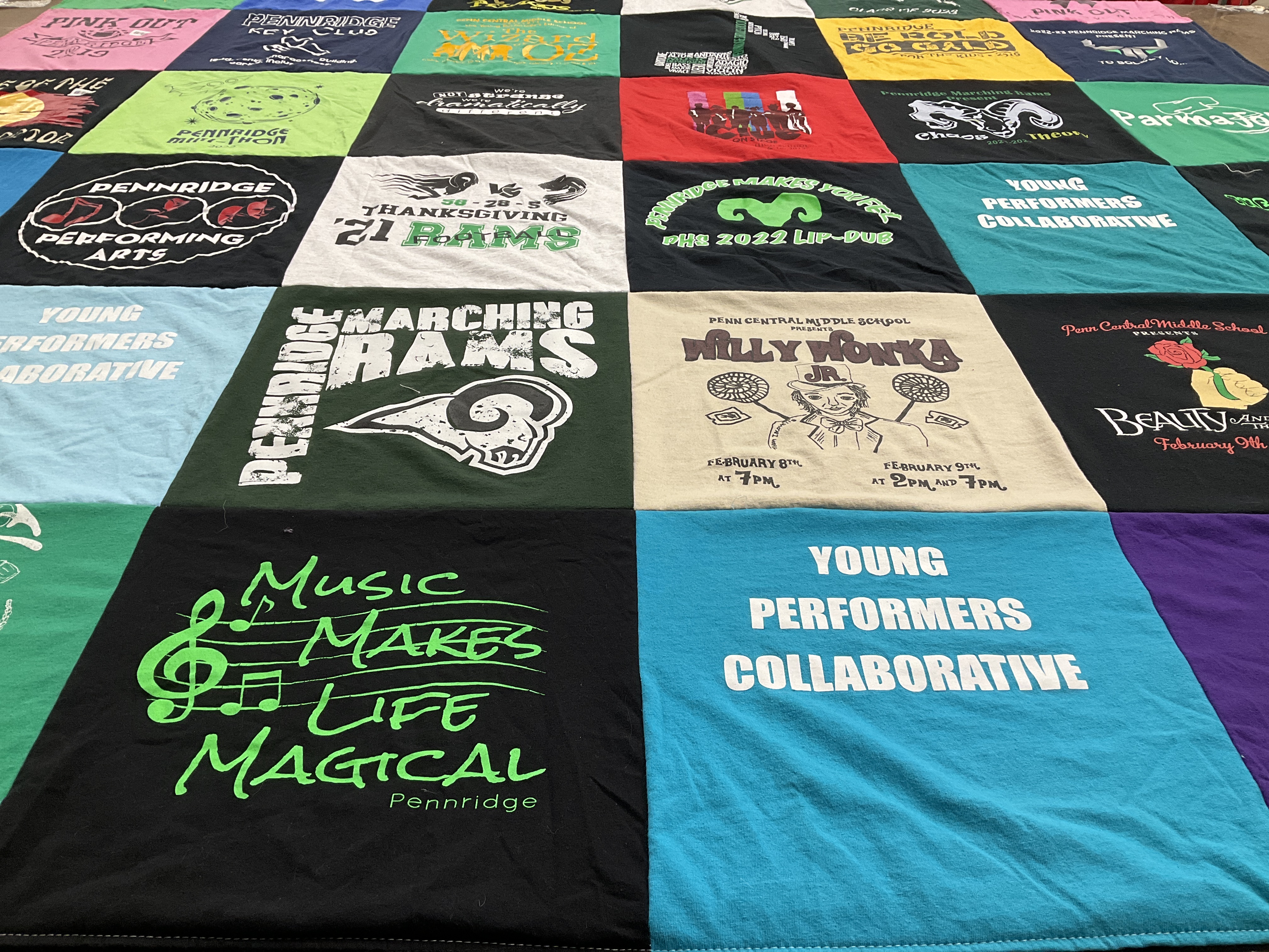 T-shirt quilt featuring pennridge rams marching by Sherri from PA