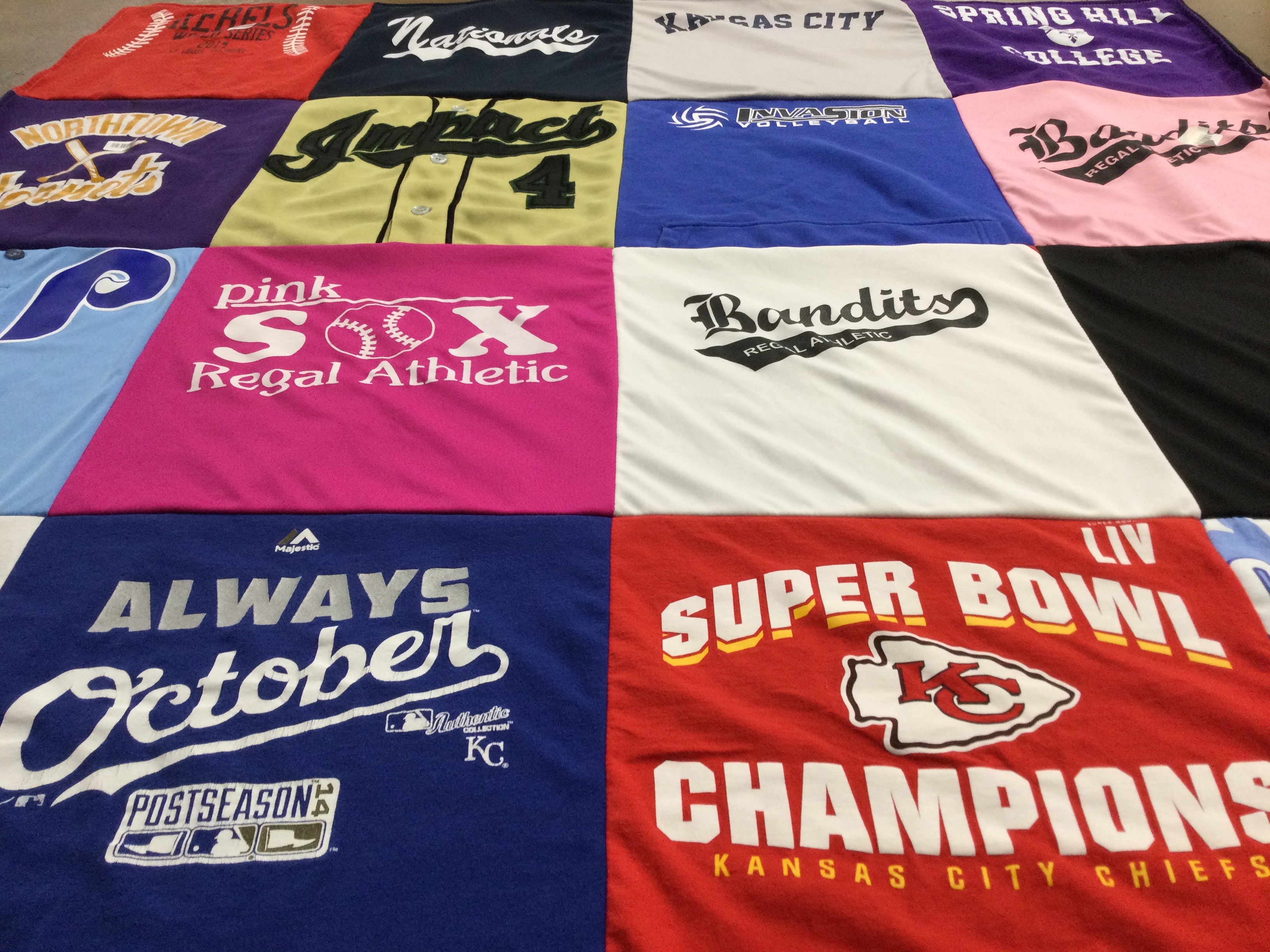 T-shirt quilt featuring kansas city chiefs by Jill from MO