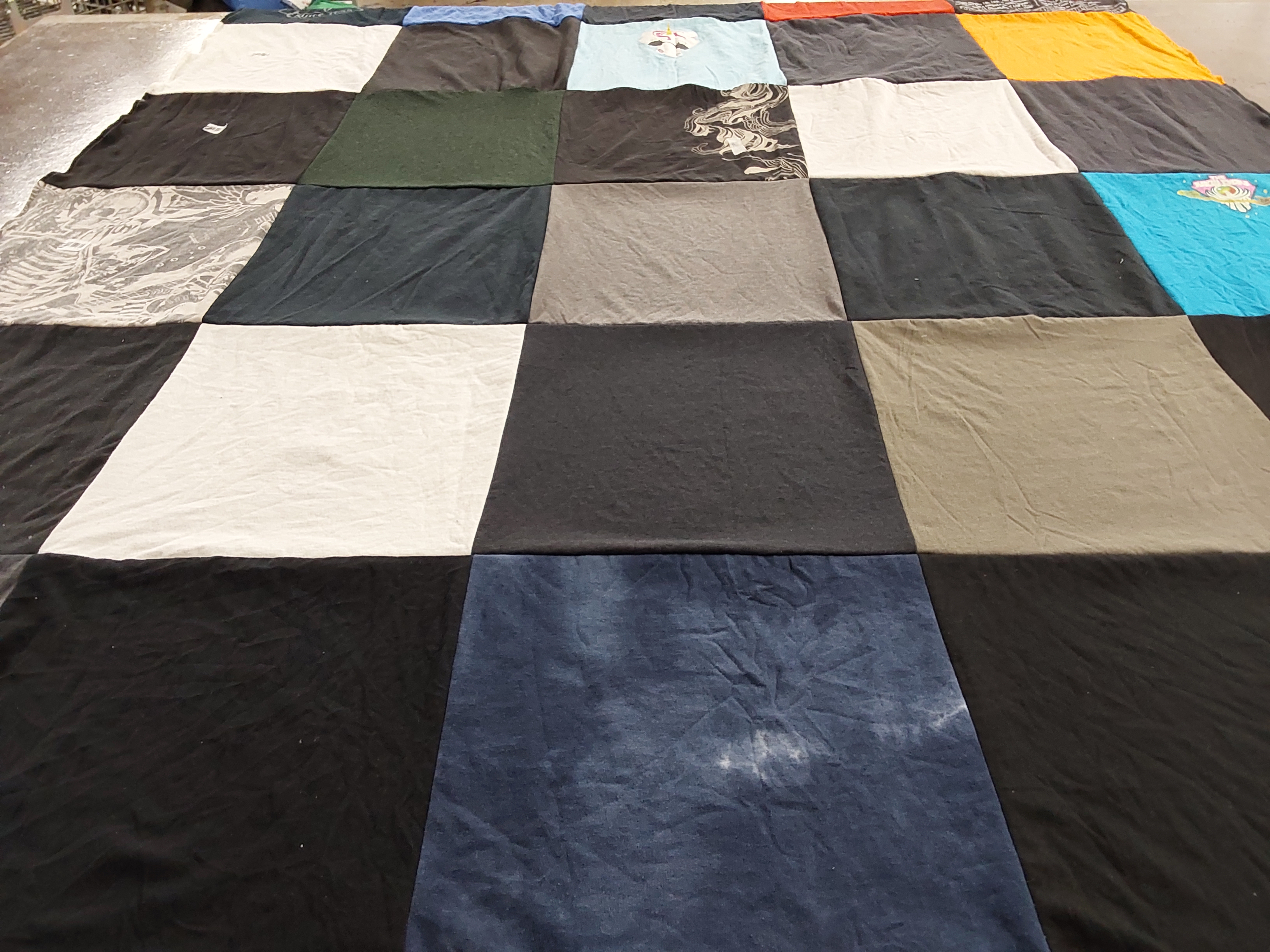 T-shirt quilt with music, parties themes by Linda from NJ