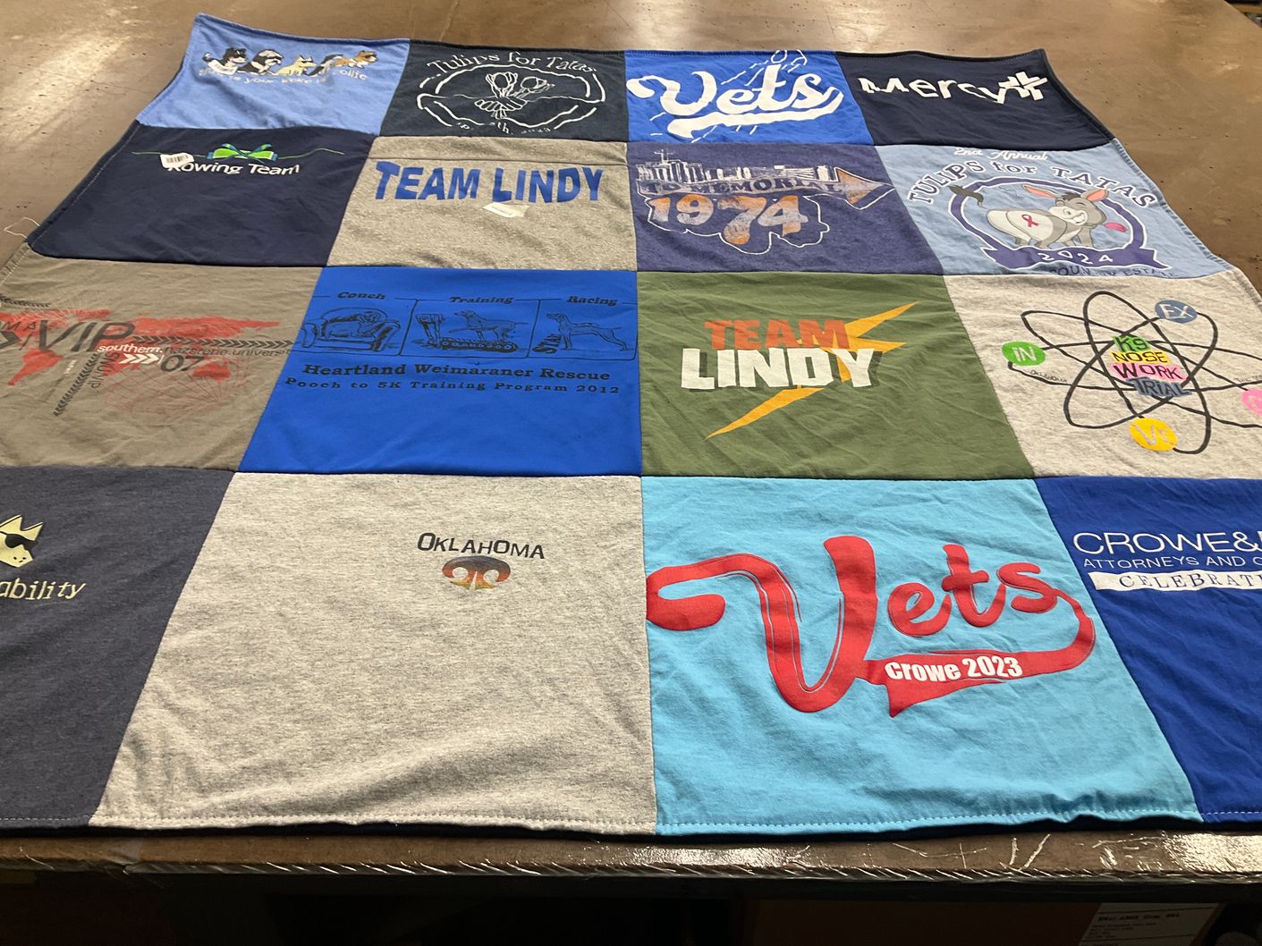 T-shirt quilt featuring team lindy by Amanda from OK