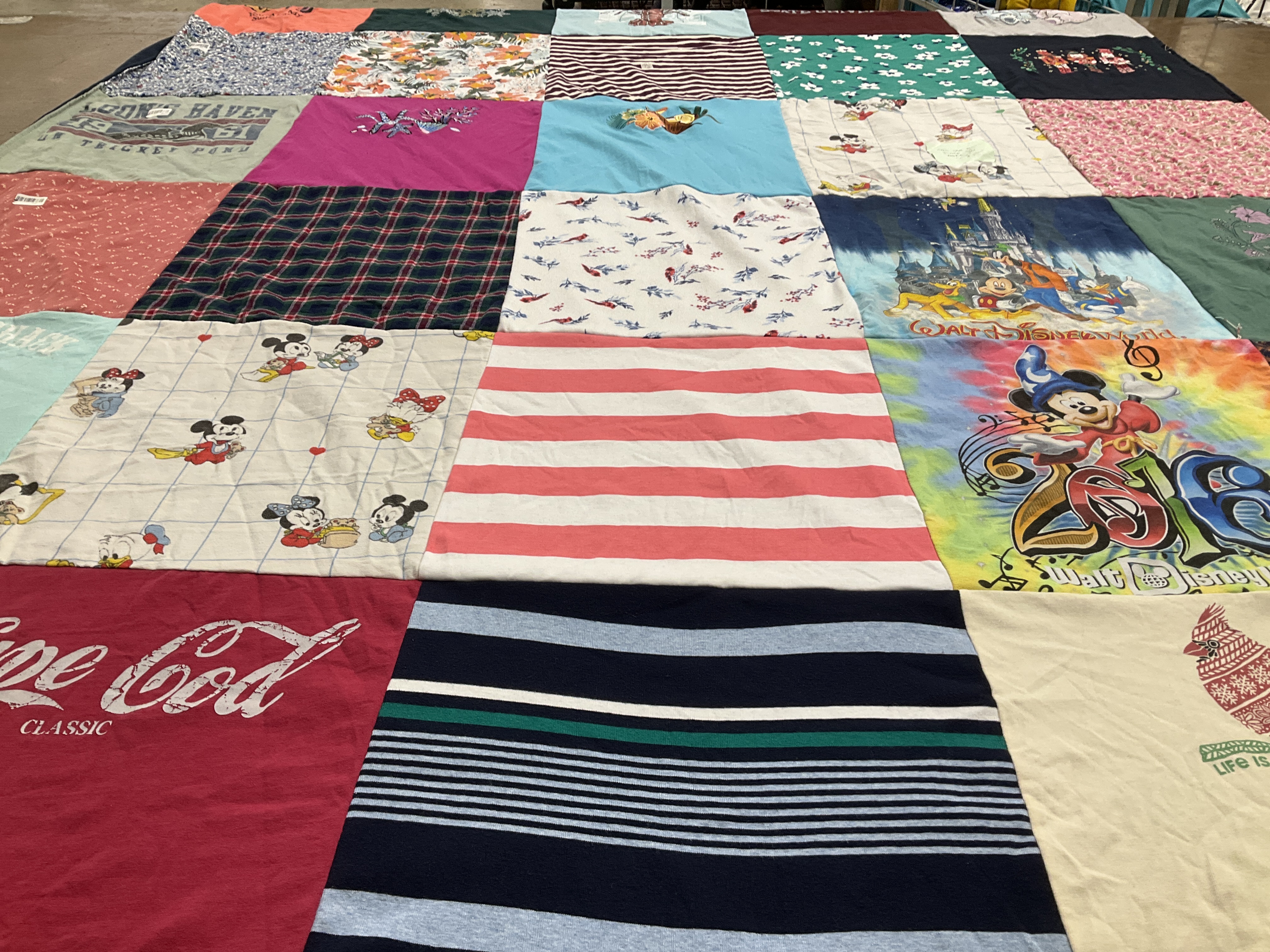 T-shirt quilt with disney, travel themes by Kaitlynn from CT