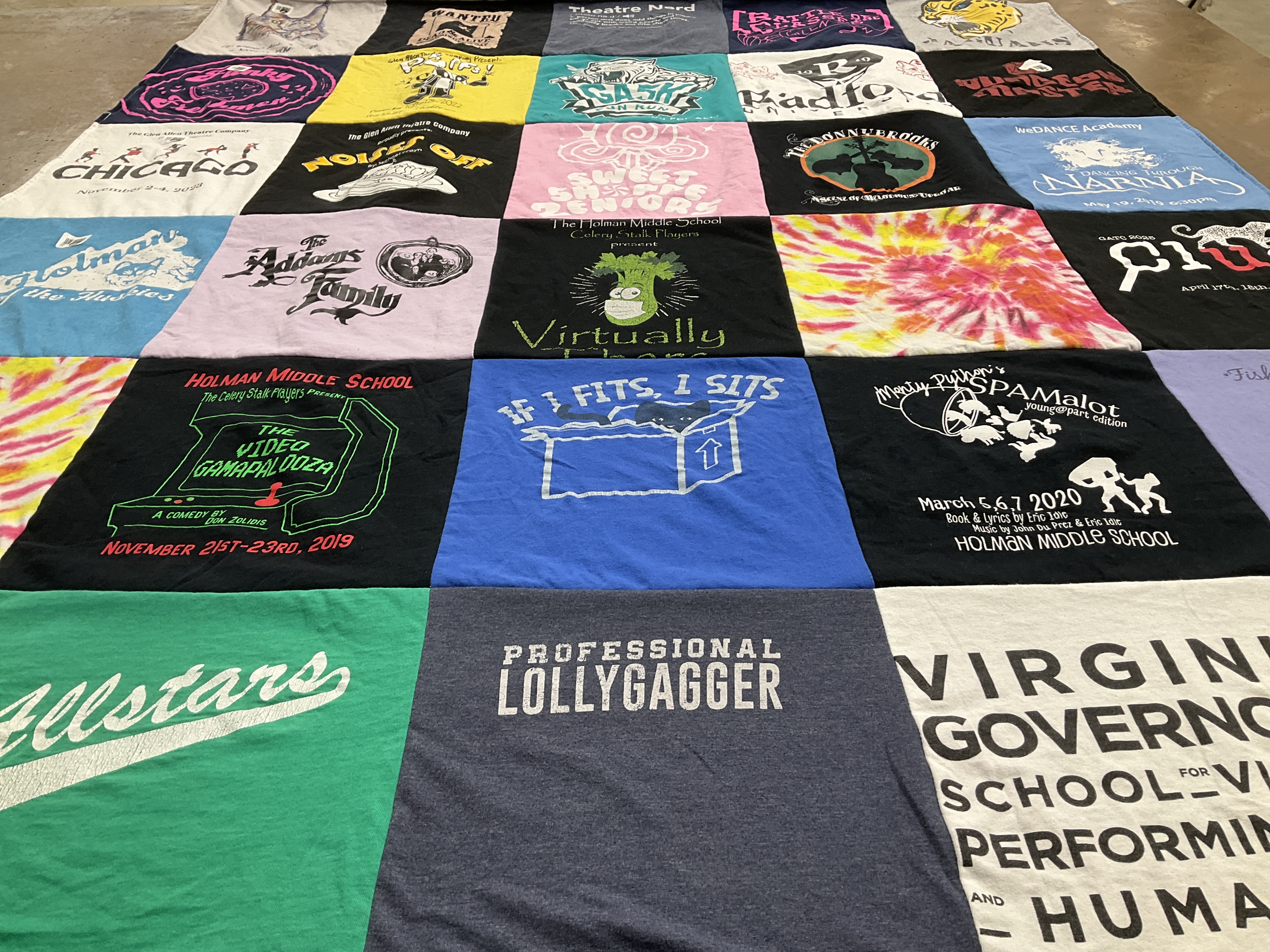 T-shirt quilt featuring allstars by Meredith from VA