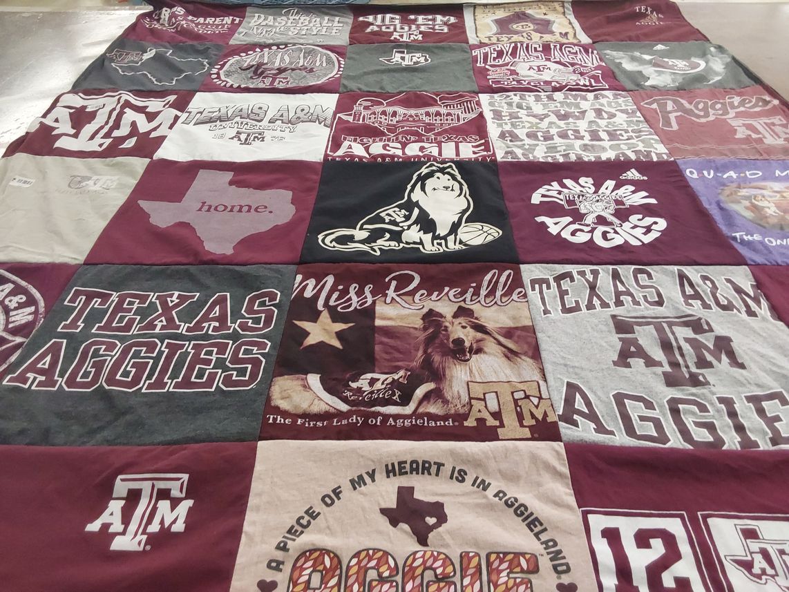T-shirt quilt featuring texas a&m aggies by Mari from TX