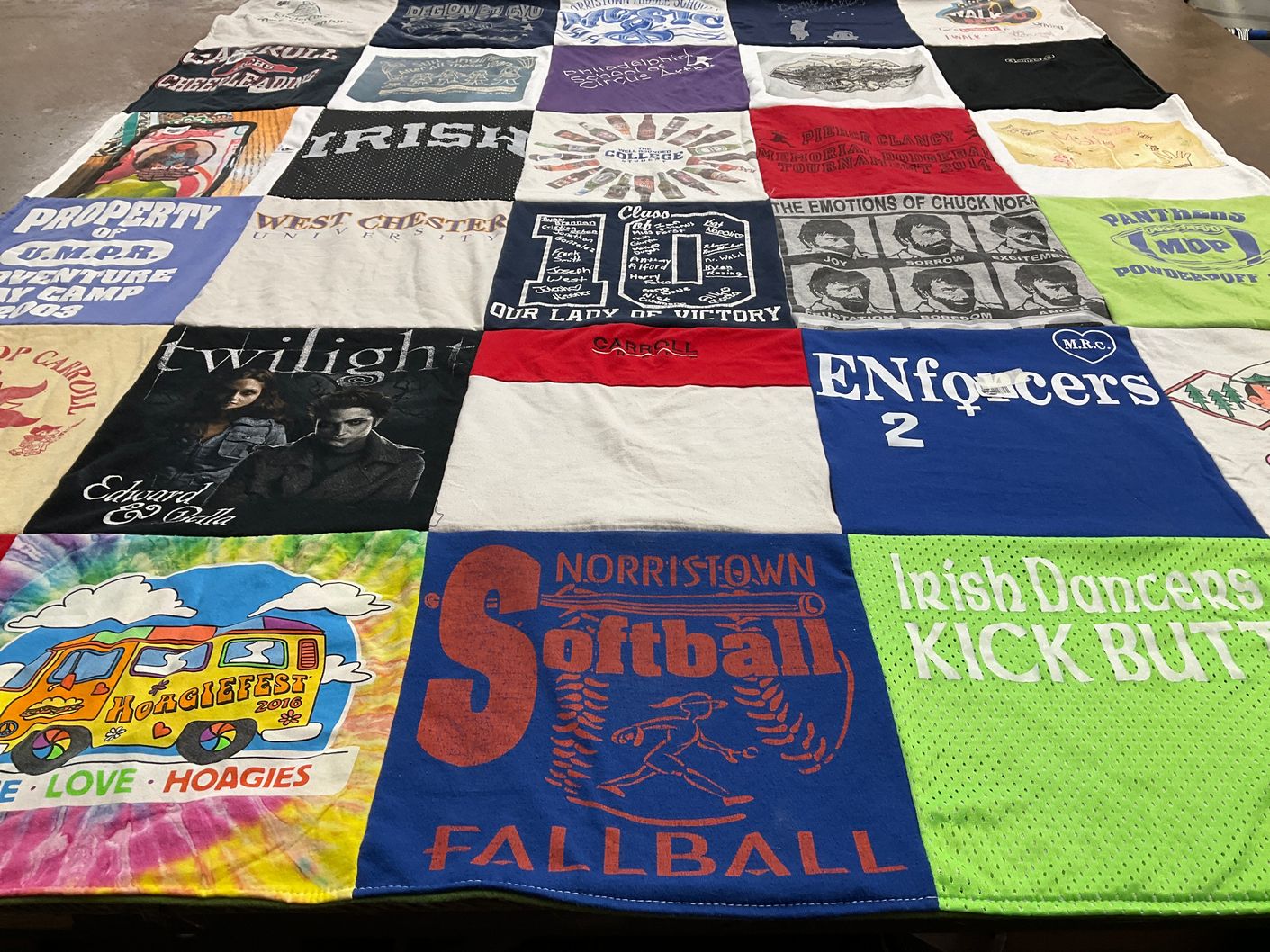 T-shirt quilt featuring norristown softball by Maureen from PA