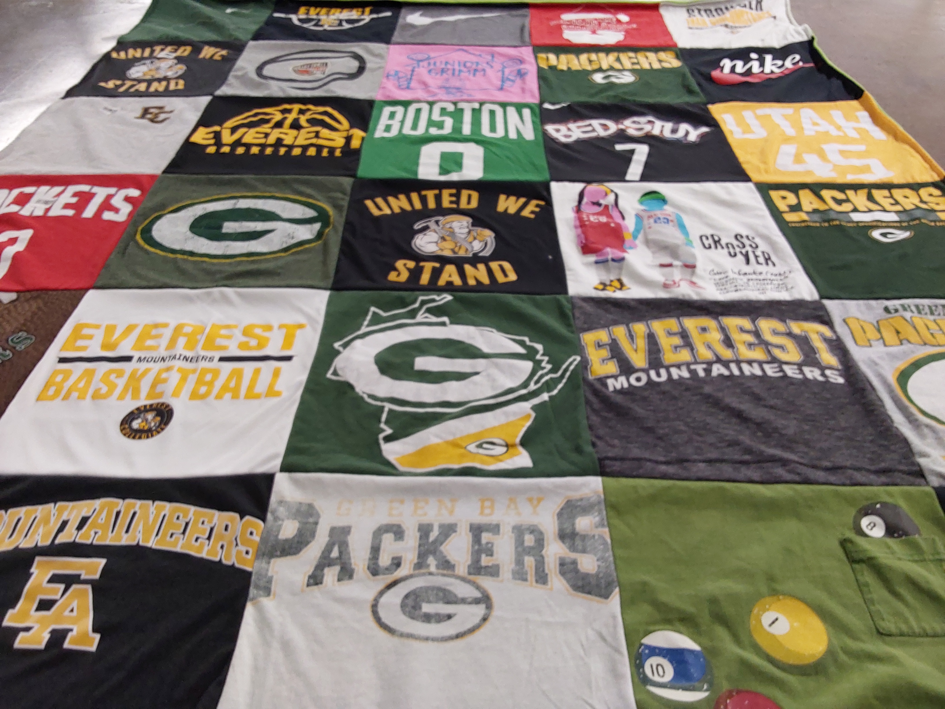 T-shirt quilt featuring green bay packers by MaryAnne from MI