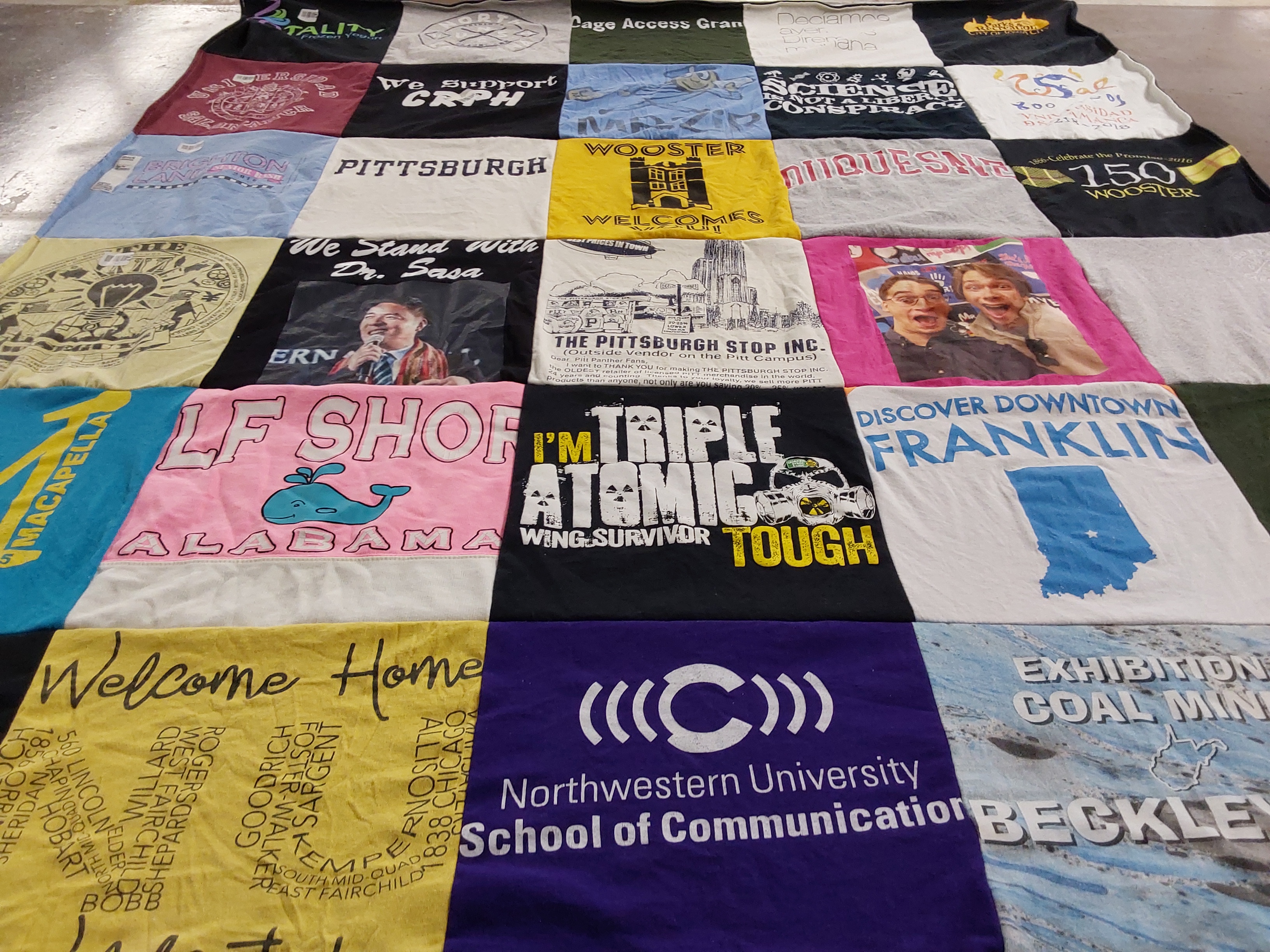 T-shirt quilt from northwestern university by Maria from NY