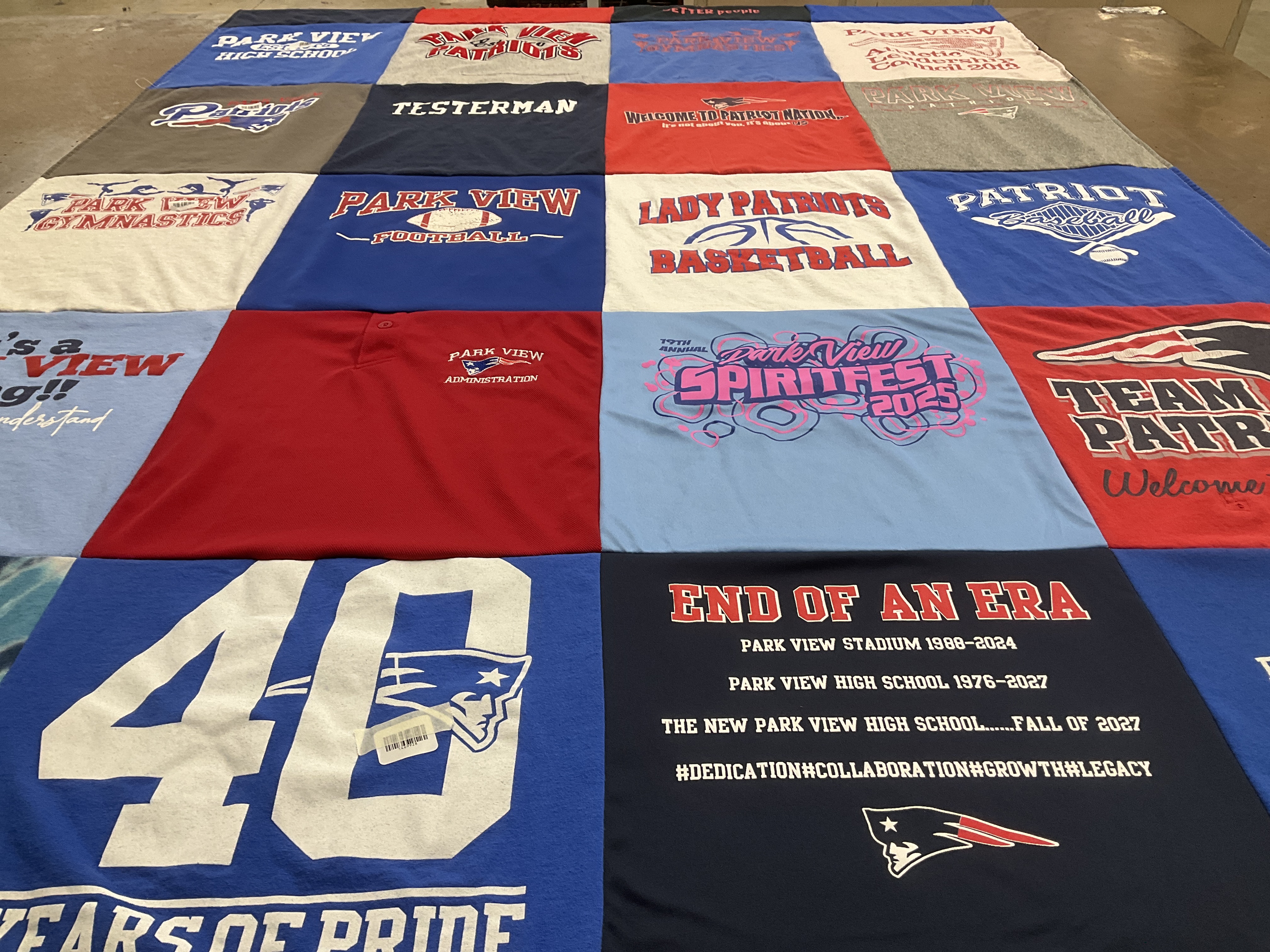 T-shirt quilt featuring park view patriots basketball, lady patriots basketball by Ellen from VA