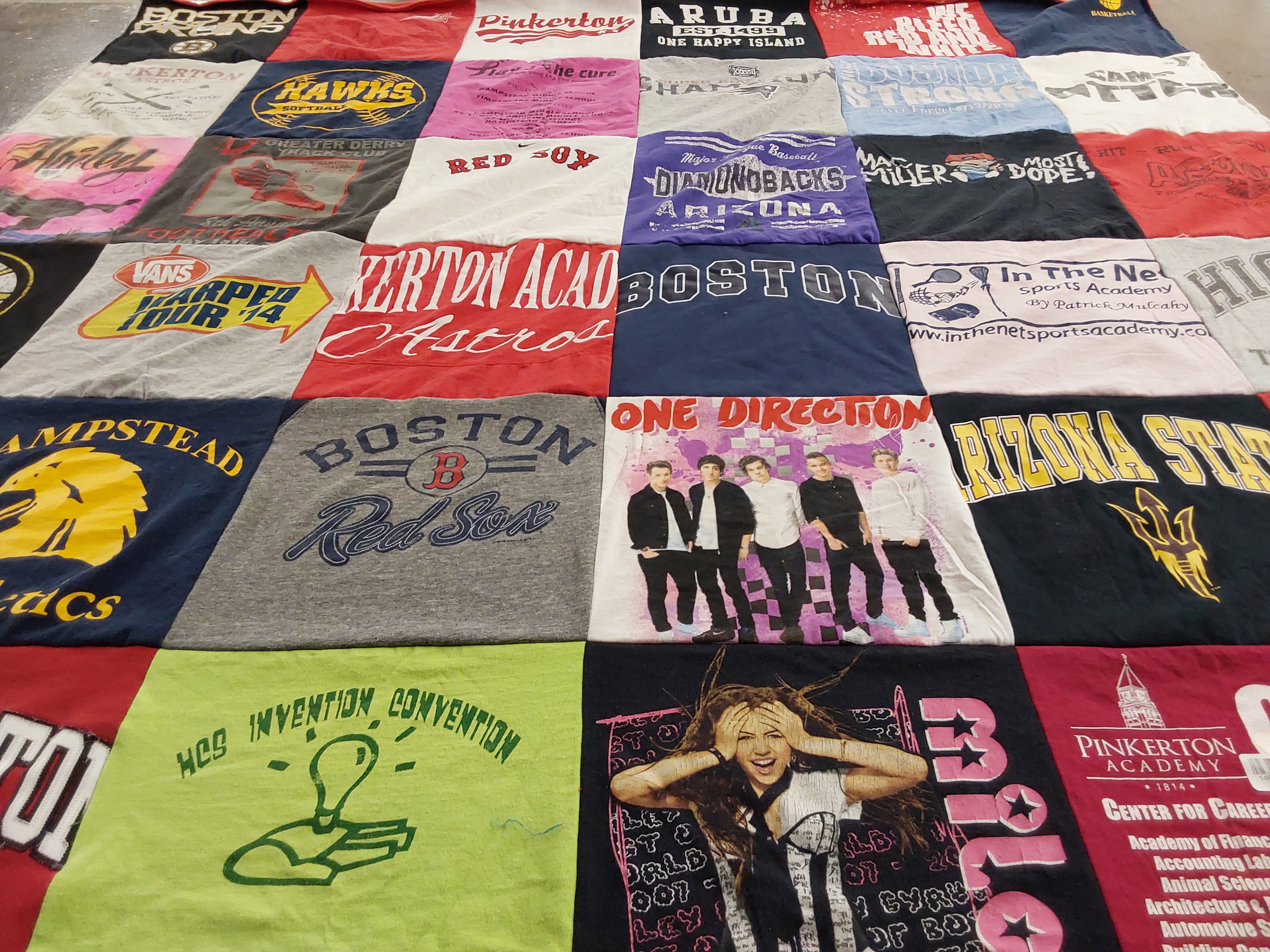 T-shirt quilt featuring boston red sox, arizona state university by Karen from NH
