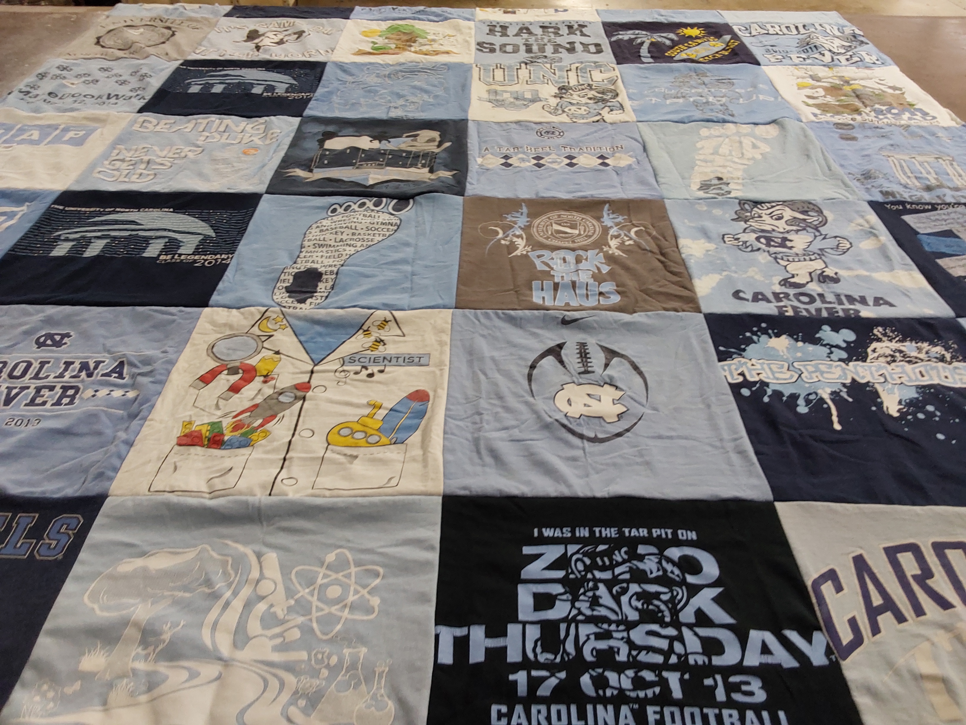 T-shirt quilt featuring carolina football by Joshua from KY