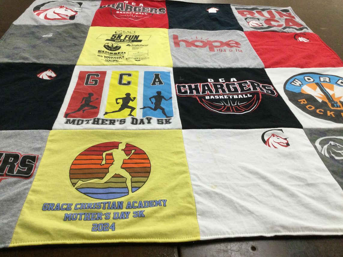 T-shirt quilt featuring gca chargers basketball by Julie from NC