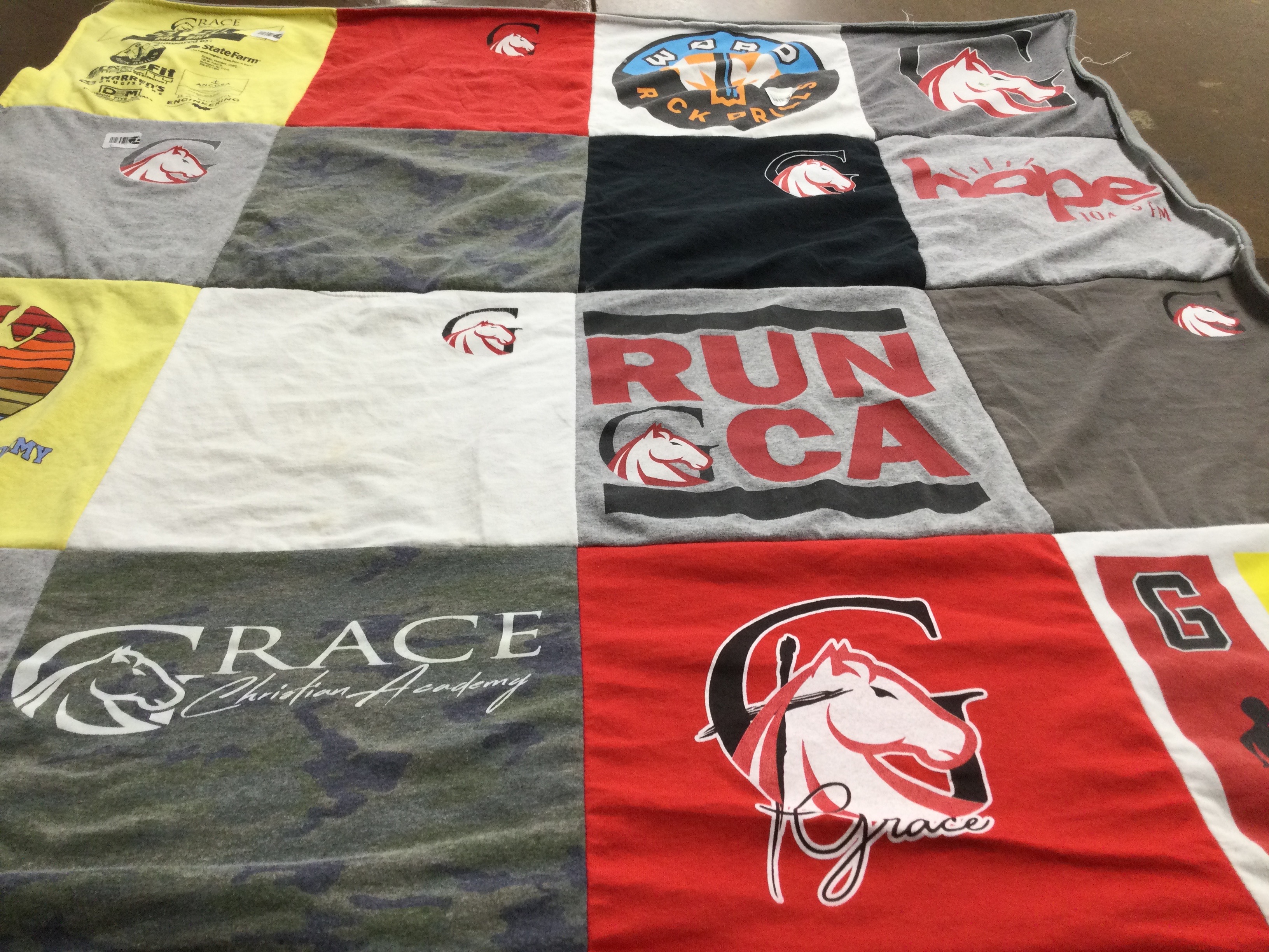 T-shirt quilt from grace christian academy by Julie from NC