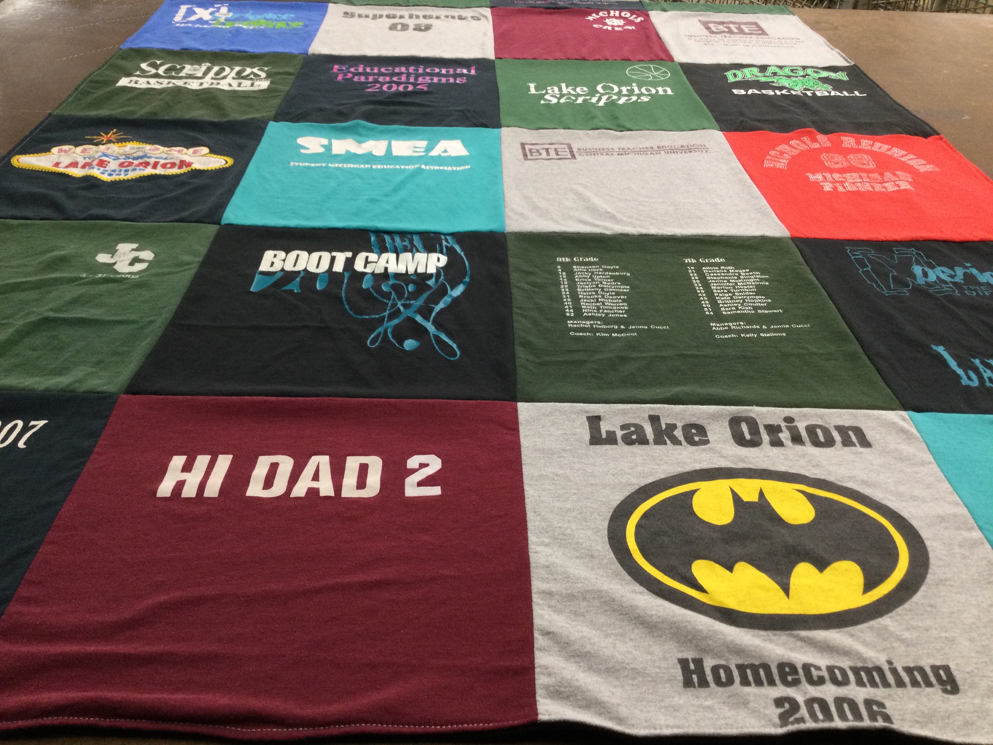 T-shirt quilt featuring lake orion basketball by Jacki from FL
