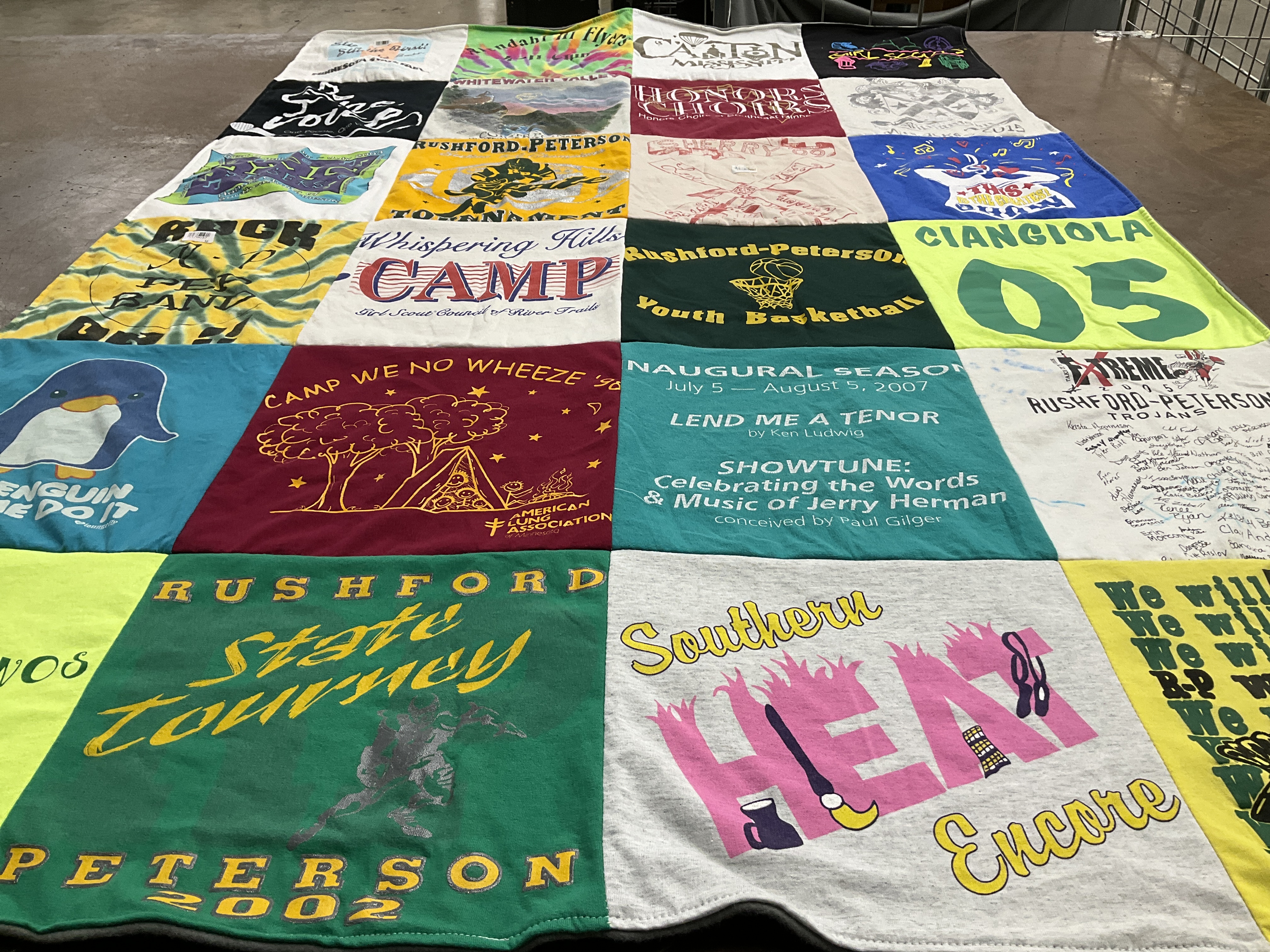 T-shirt quilt featuring rushford-peterson youth basketball by Donna from MN