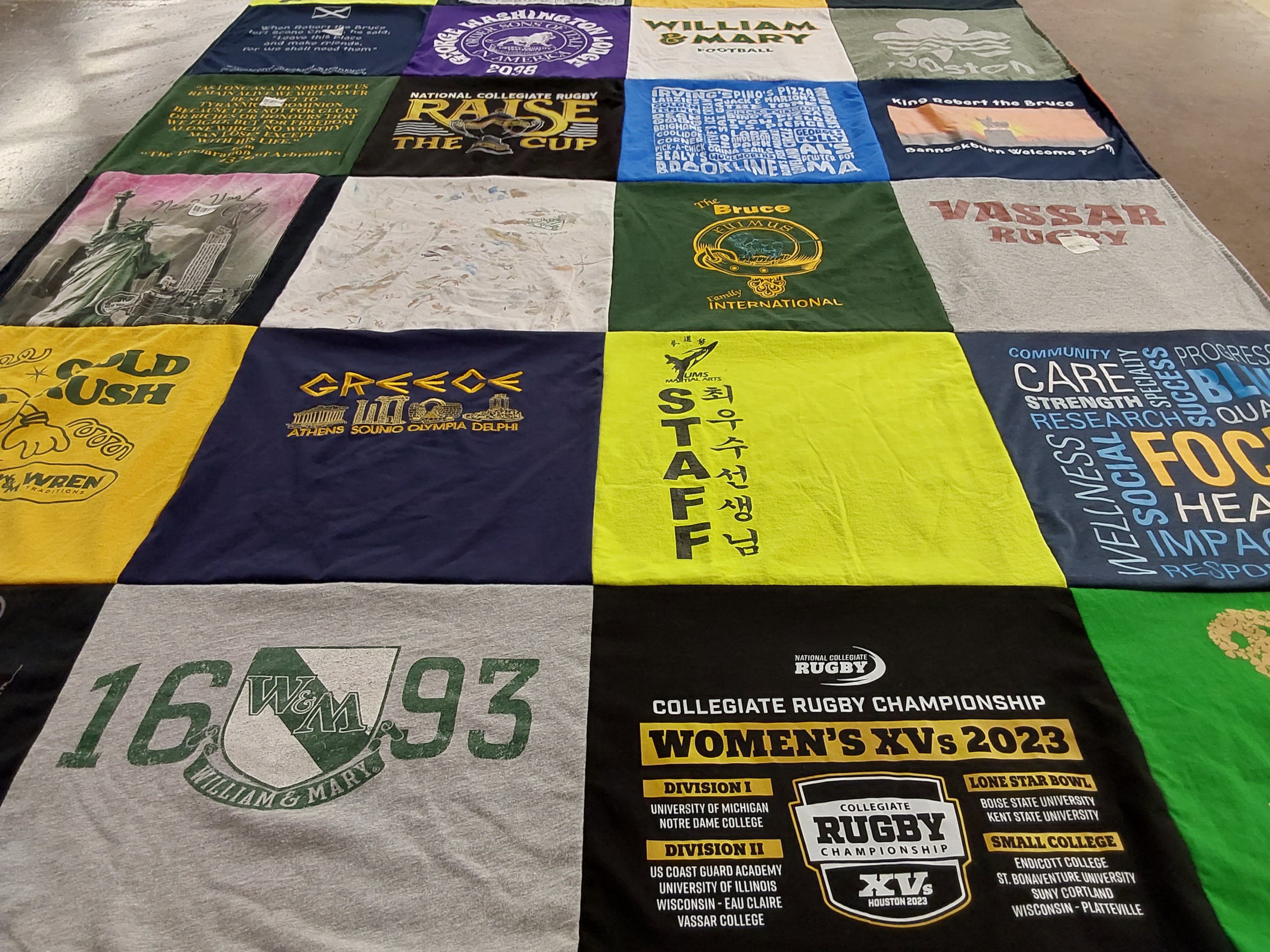 T-shirt quilt featuring vassar rugby by John from VA