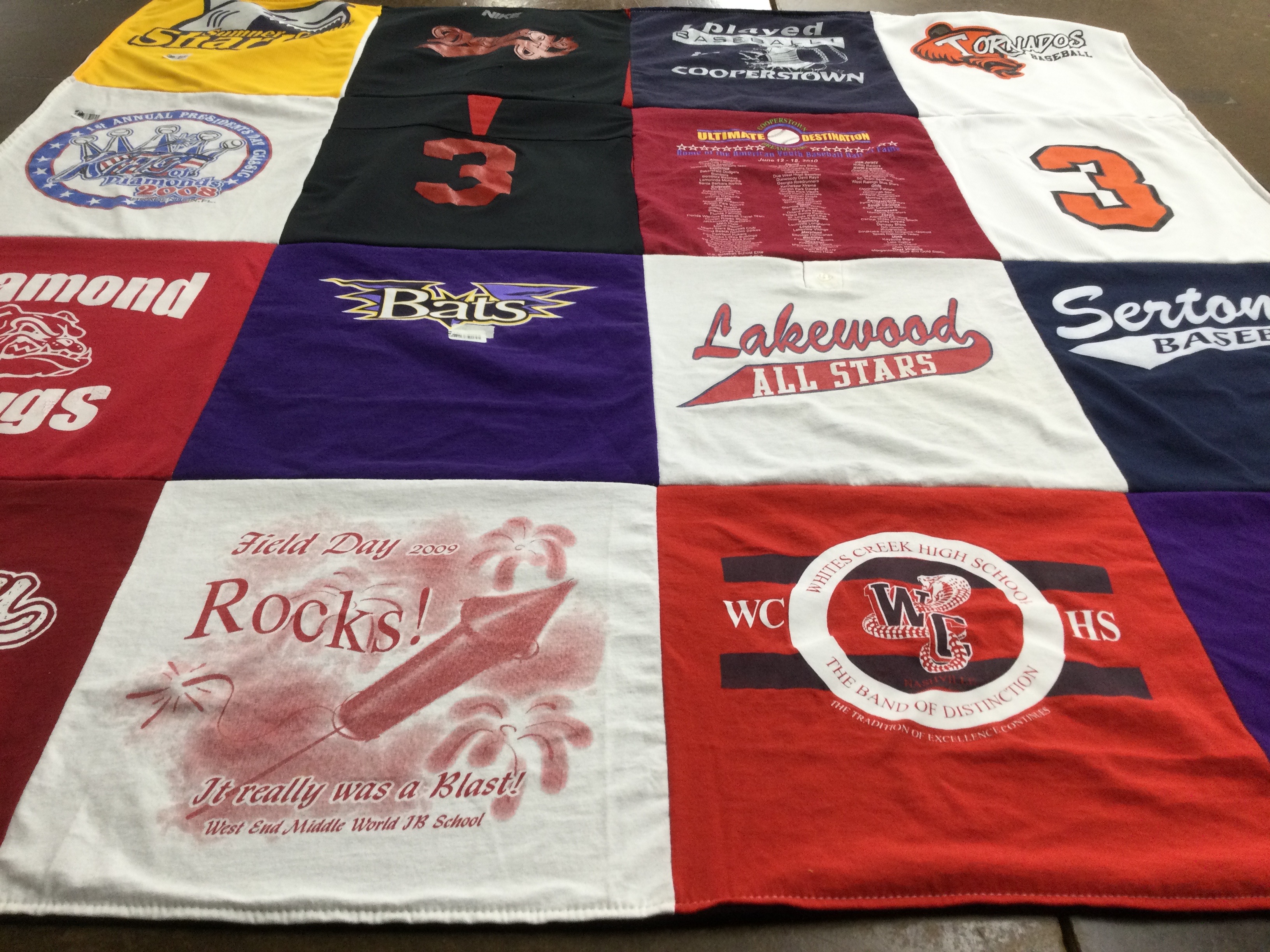 T-shirt quilt featuring lakewood all stars, tornadoes by Clistha from TN