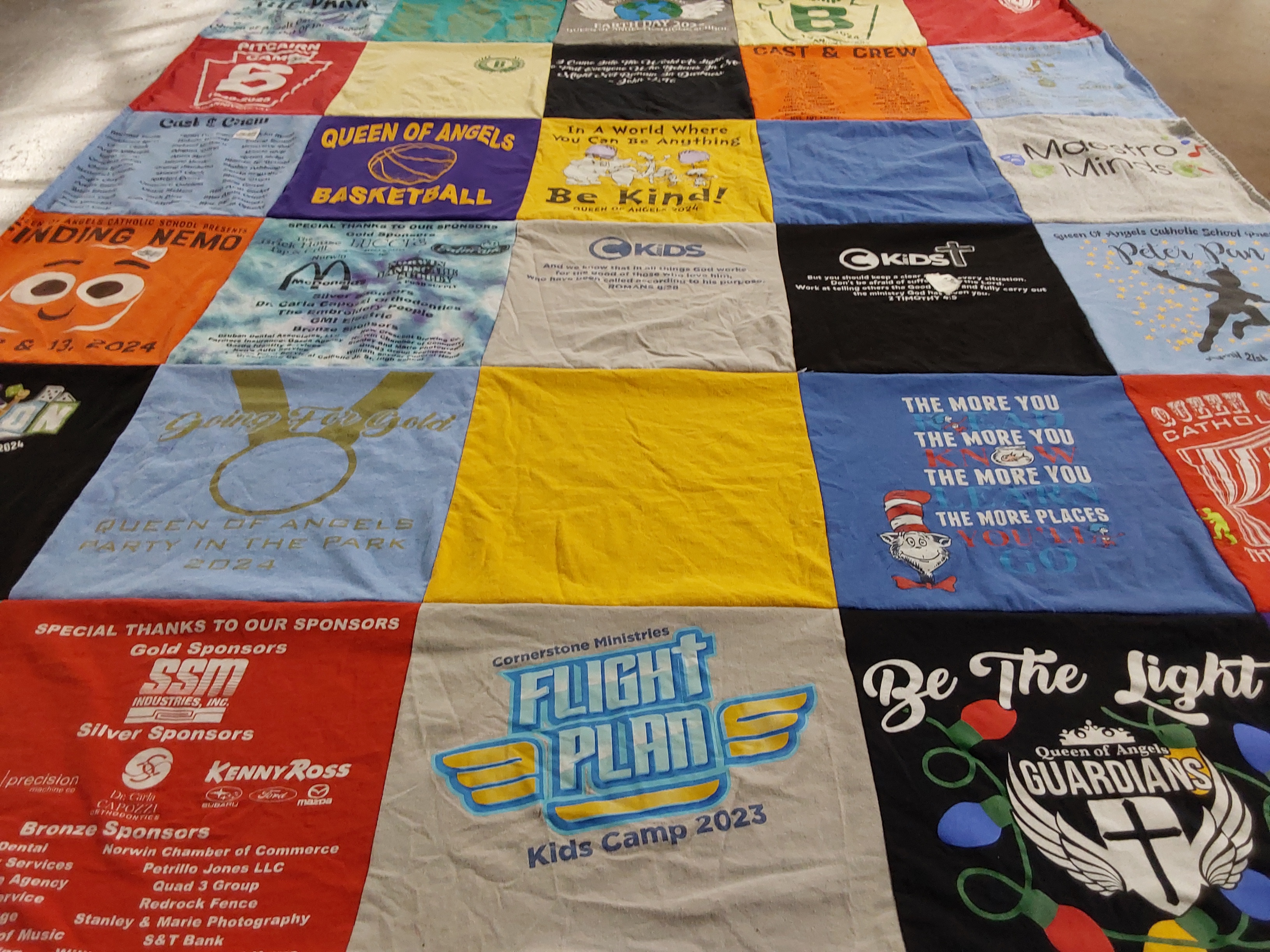 T-shirt quilt featuring queen of angels basketball by Mia from PA