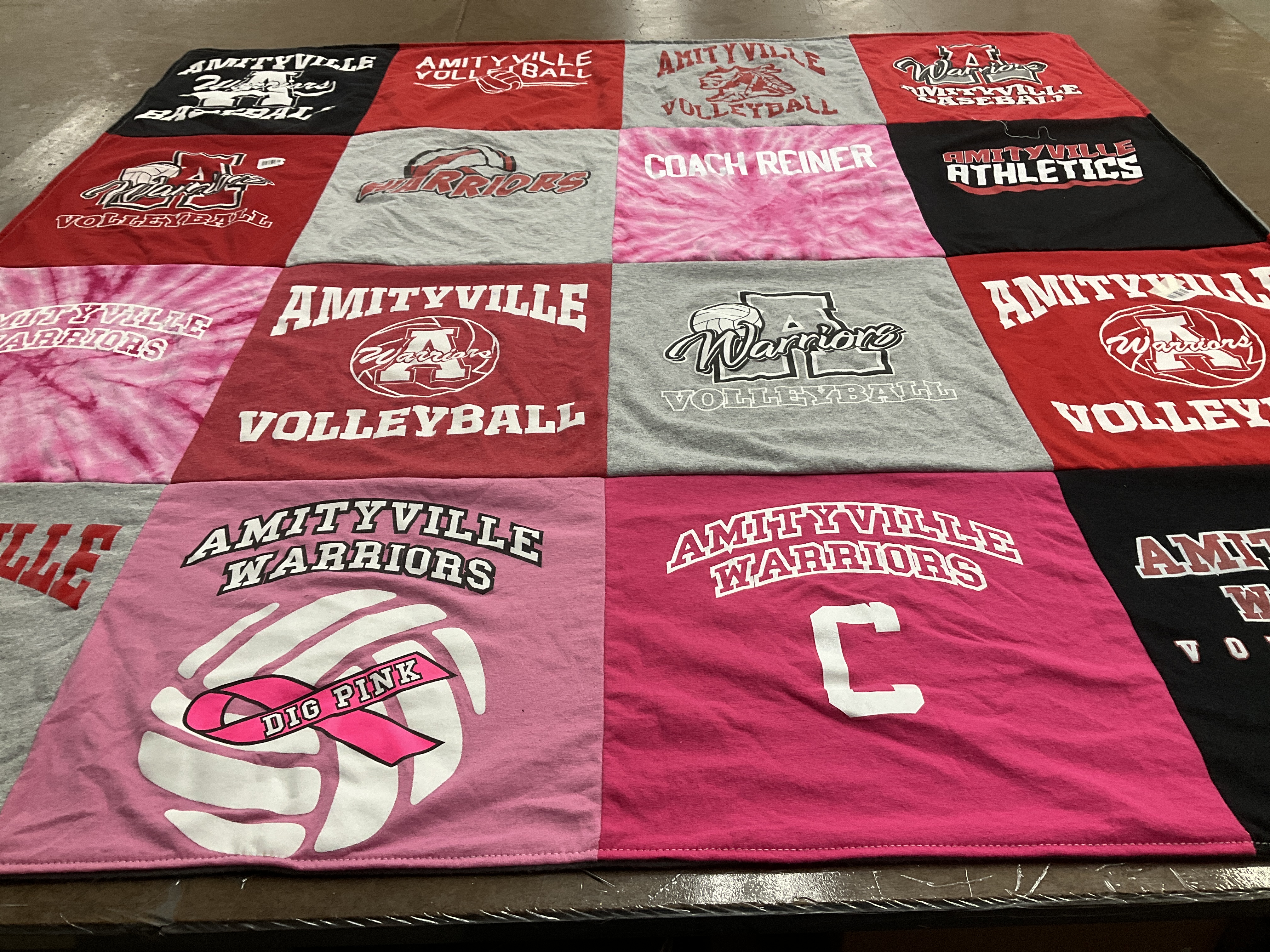 T-shirt quilt featuring amityville warriors by Stacey from NY