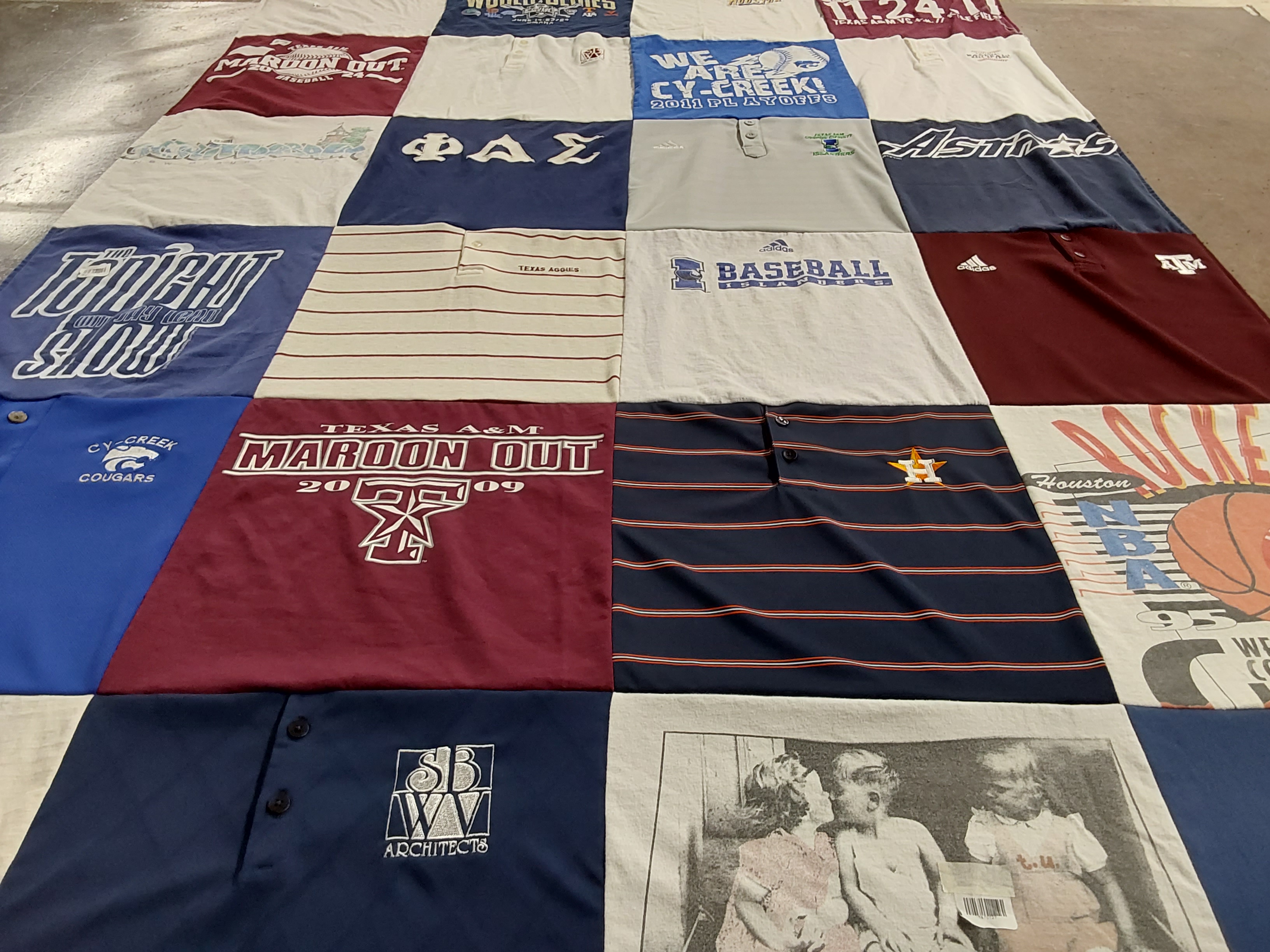 T-shirt quilt featuring houston astros, rockets by Cory from TX