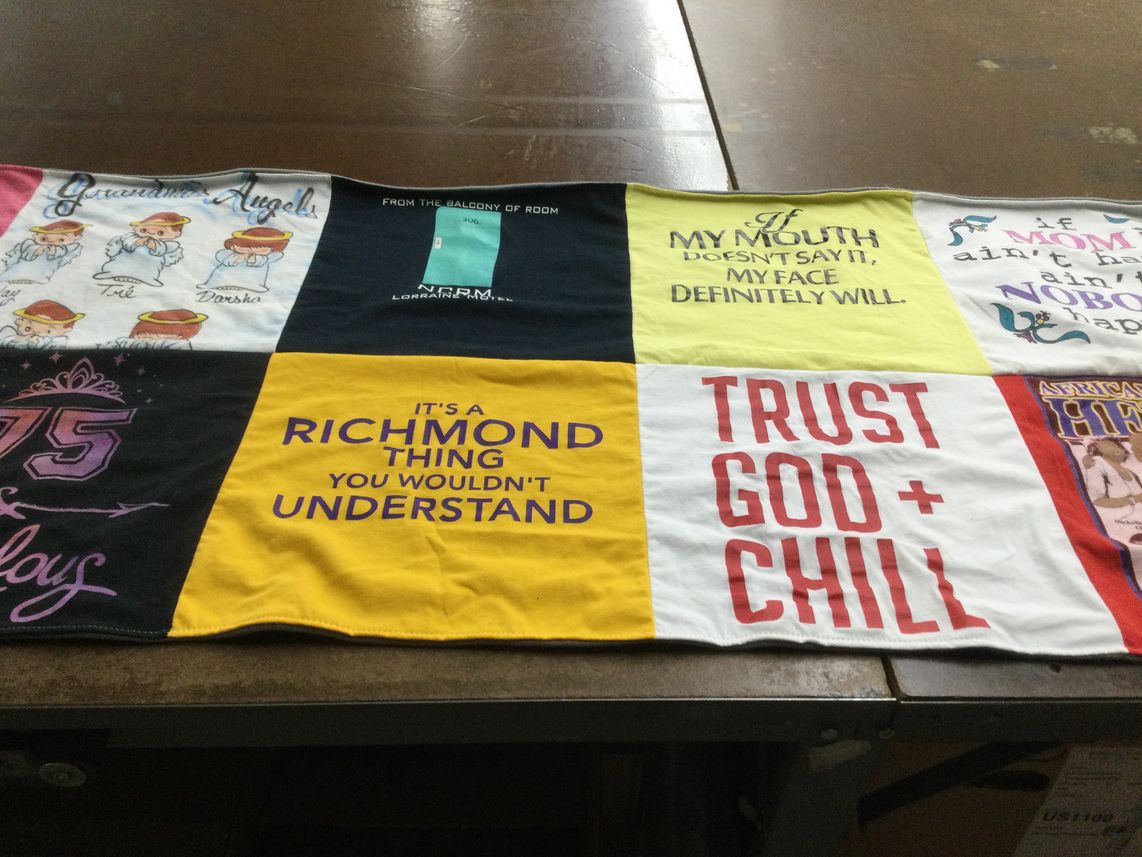 T-shirt quilt with spirituality, humor themes by TONYA from GA