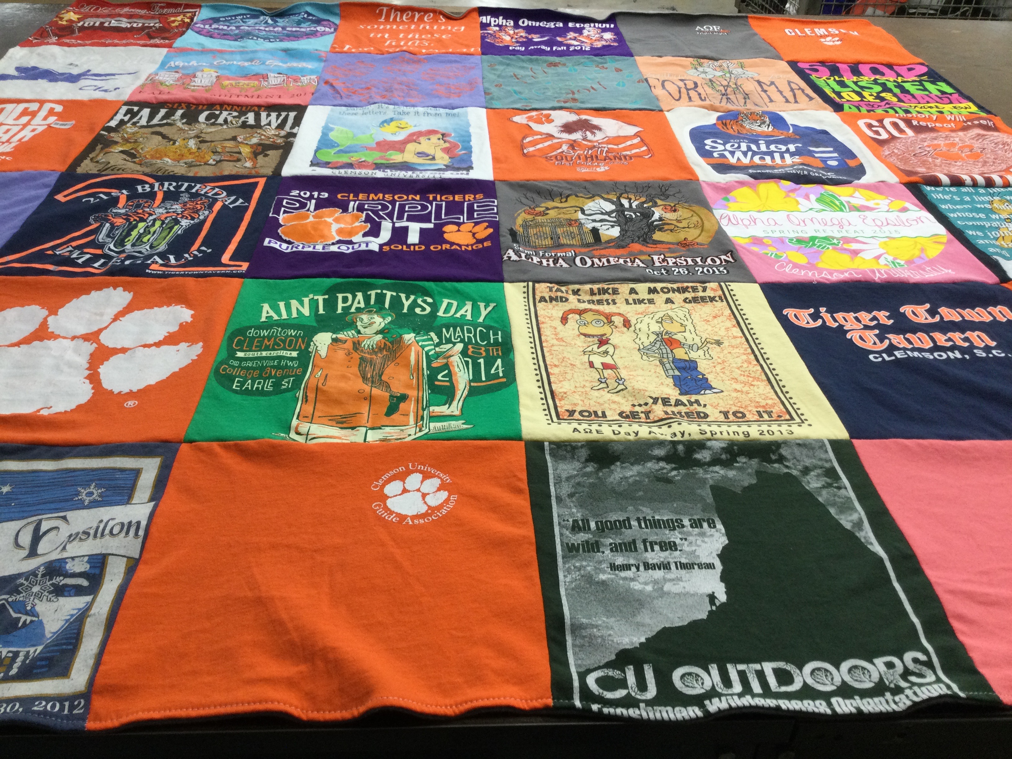 T-shirt quilt featuring clemson tigers by Zeel from SC