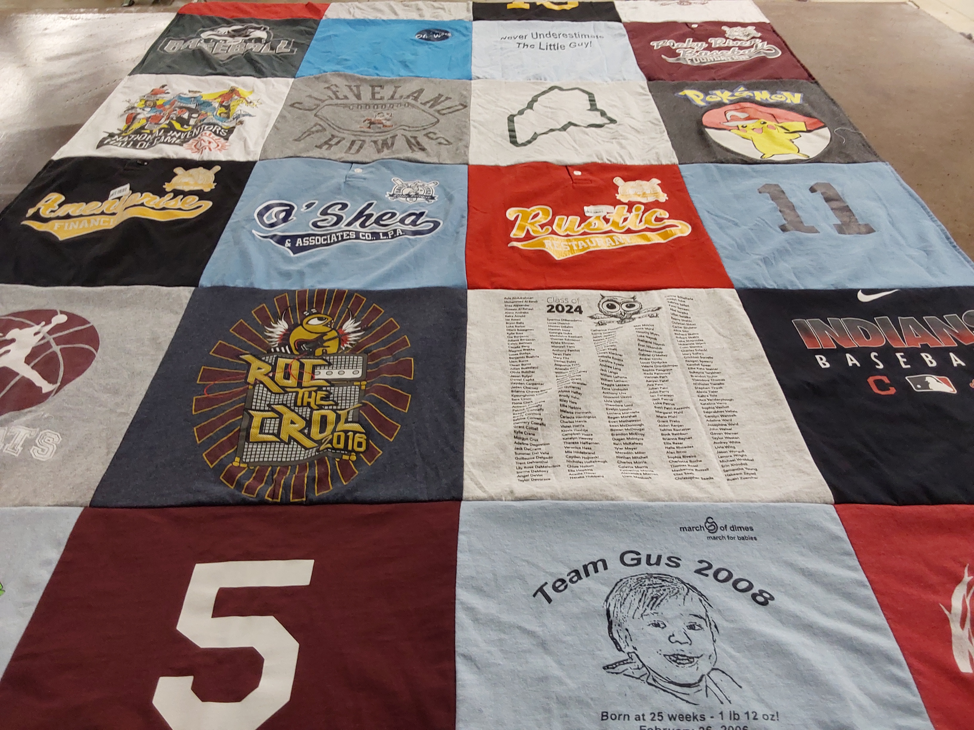 T-shirt quilt featuring indiana baseball by Jill from OH