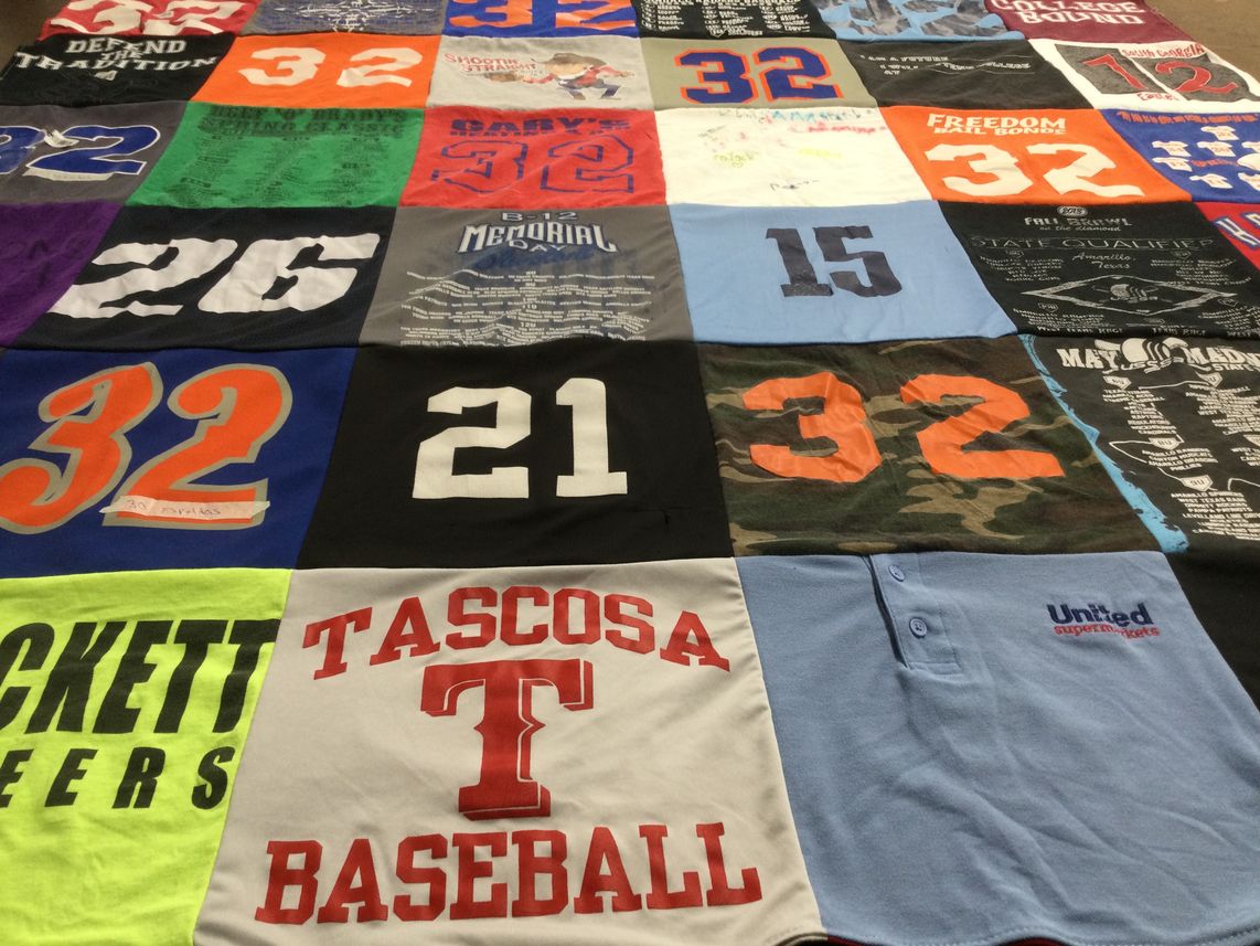 T-shirt quilt featuring tascosa high school baseball by Stephanie from TX