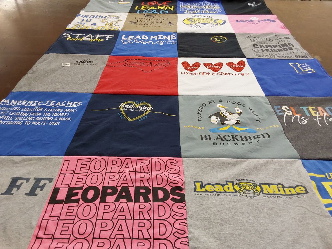 T-shirt quilt featuring leopards by karen from IL