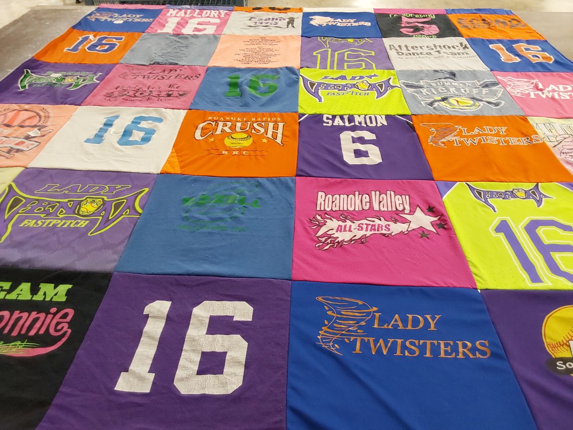 T-shirt quilt featuring lady twisters fastpitch, roanoke valley all-stars by Mallory from NC