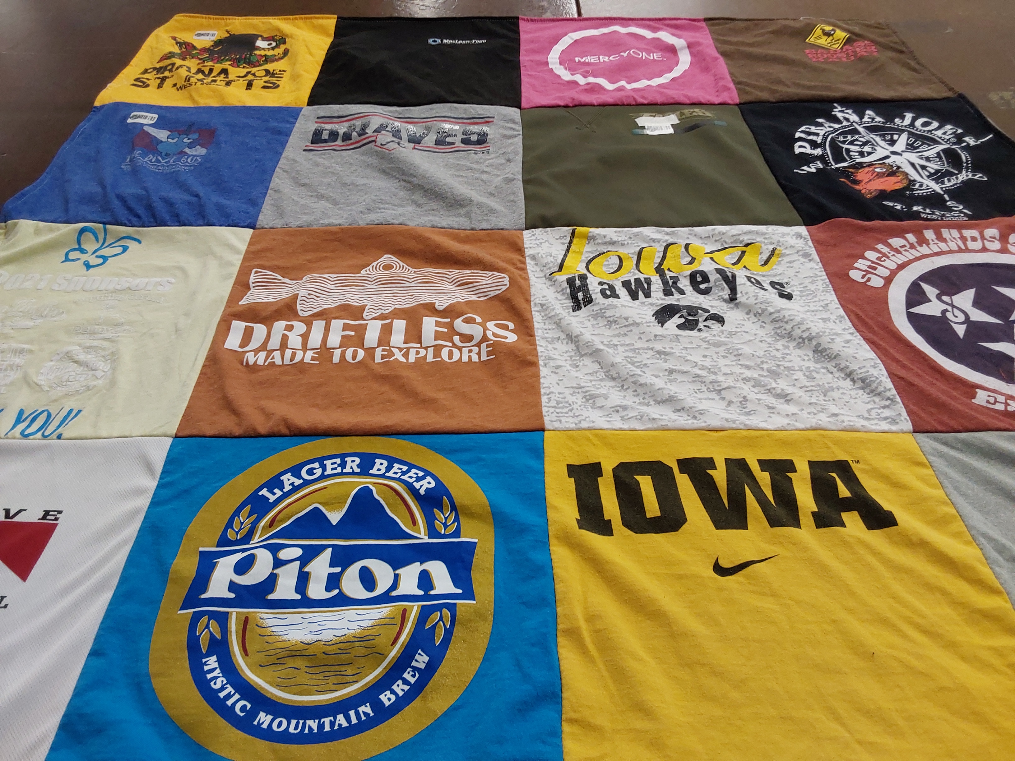 T-shirt quilt featuring iowa hawkeyes by Scott from IL