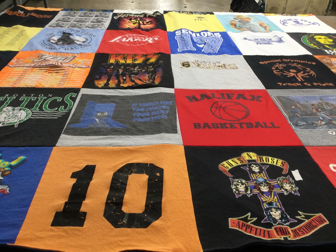 T-shirt quilt featuring boston celtics, halifax basketball by Joshua from MA